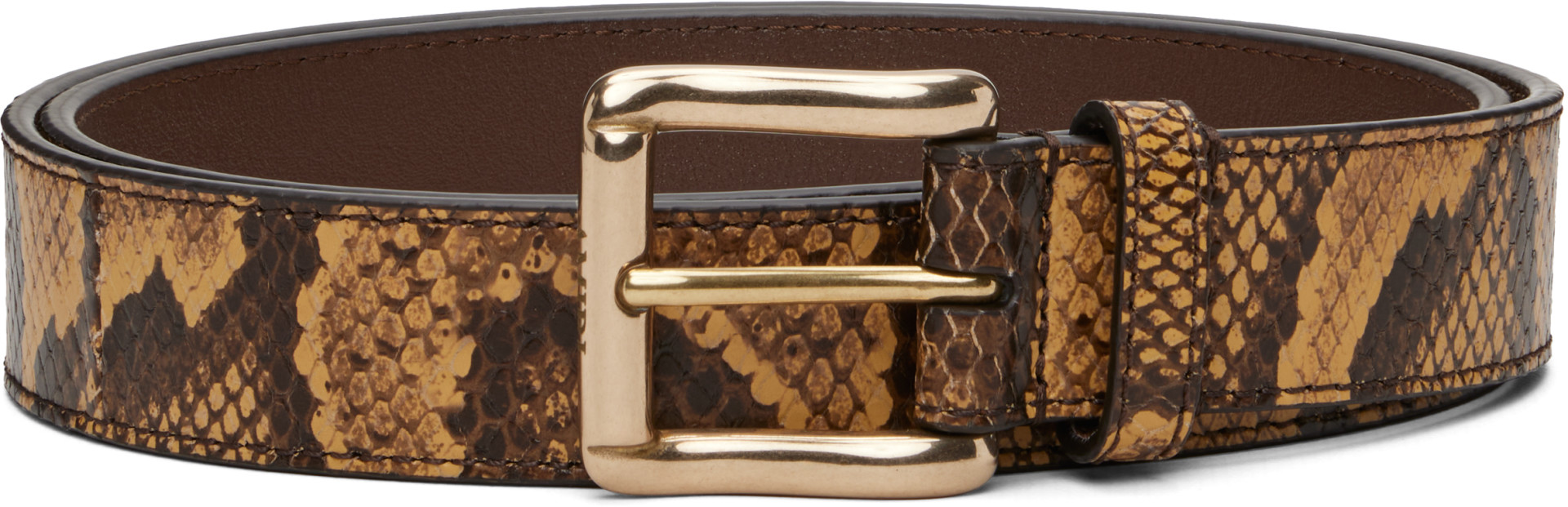AMIRI - Brown Python Square Belt