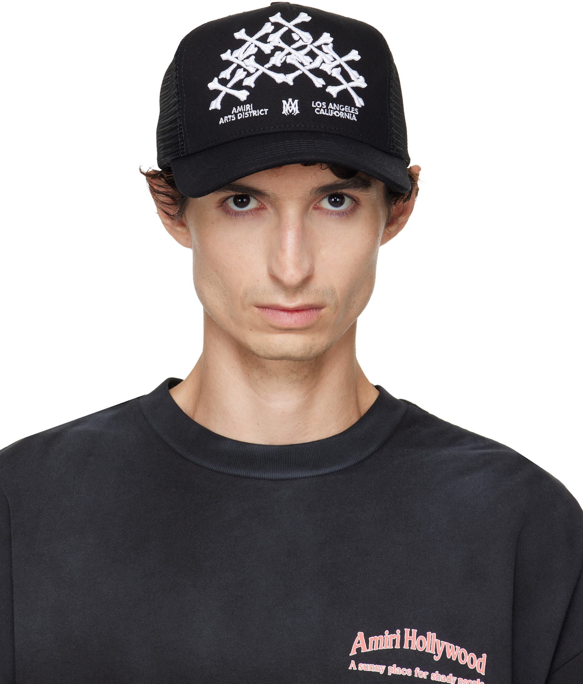 AMIRI - Black Bones Stacked Trucker Cap
