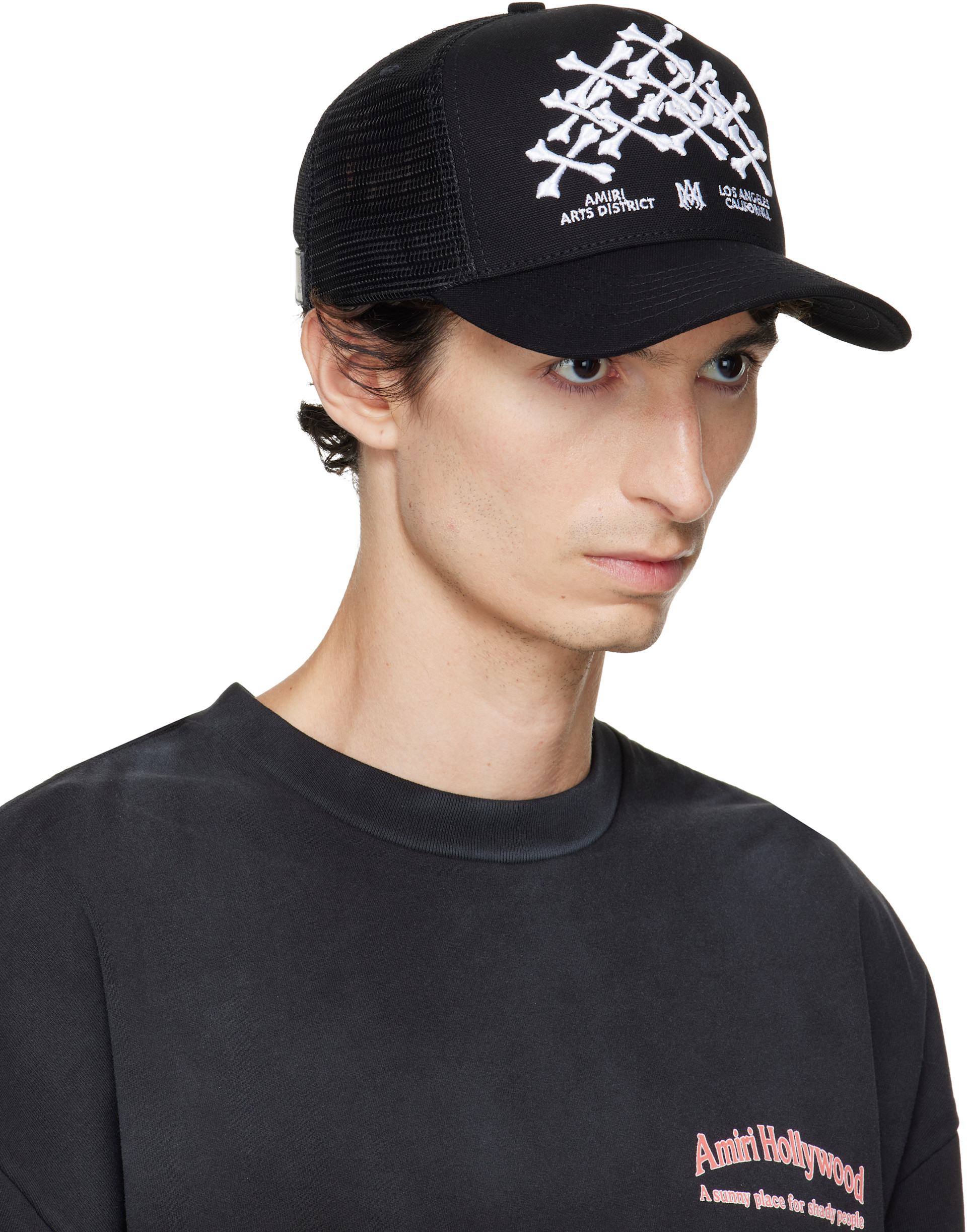 AMIRI - Black Bones Stacked Trucker Cap