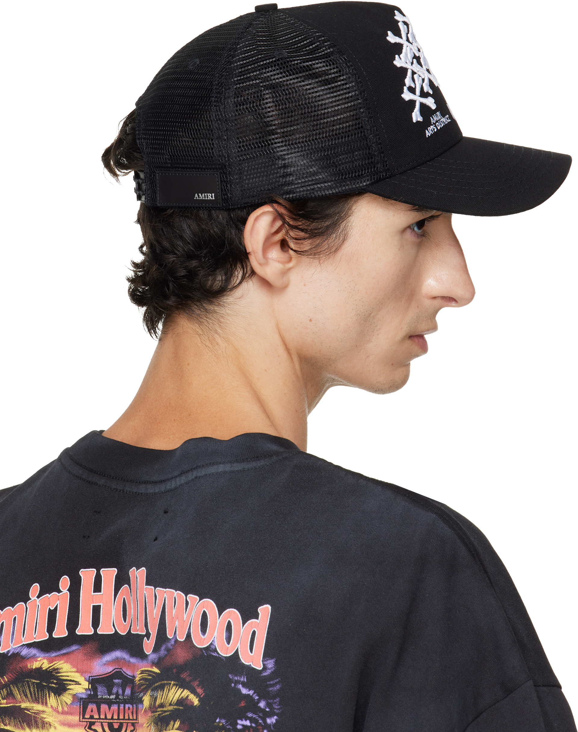 AMIRI - Black Bones Stacked Trucker Cap