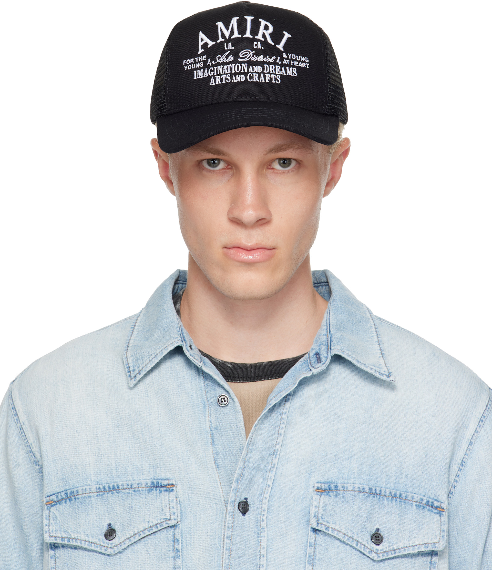 ⟢*࣪様 AMIRI Arts District Cap AMIRI: Black 'Arts District' Trucker Cap | SSENSE Canada