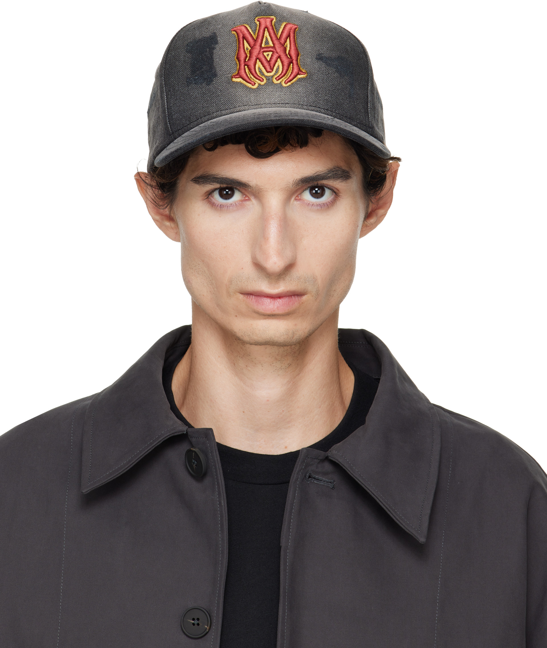 AMIRI - Black MA Outline Canvas Cap