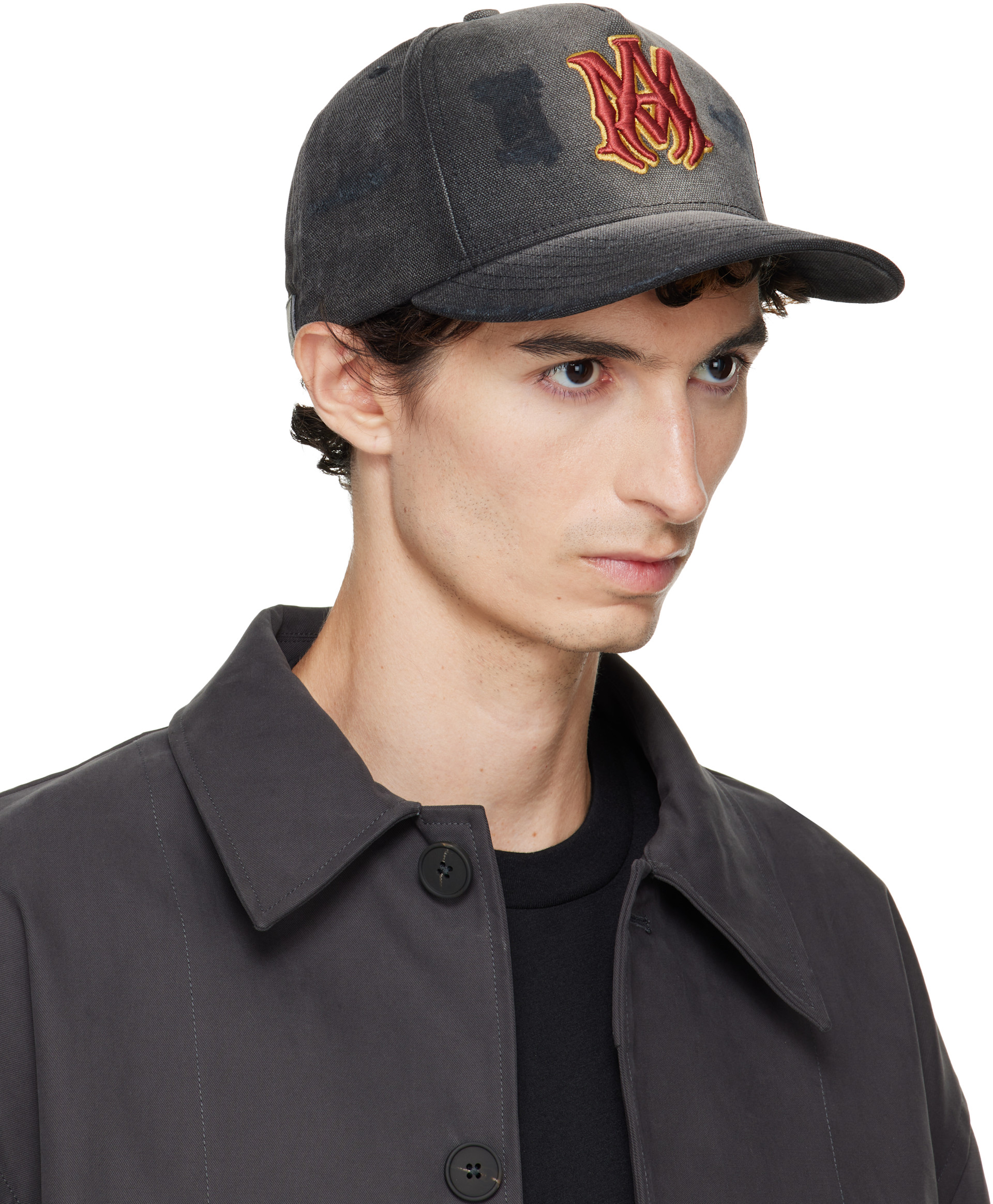 AMIRI - Black MA Outline Canvas Cap