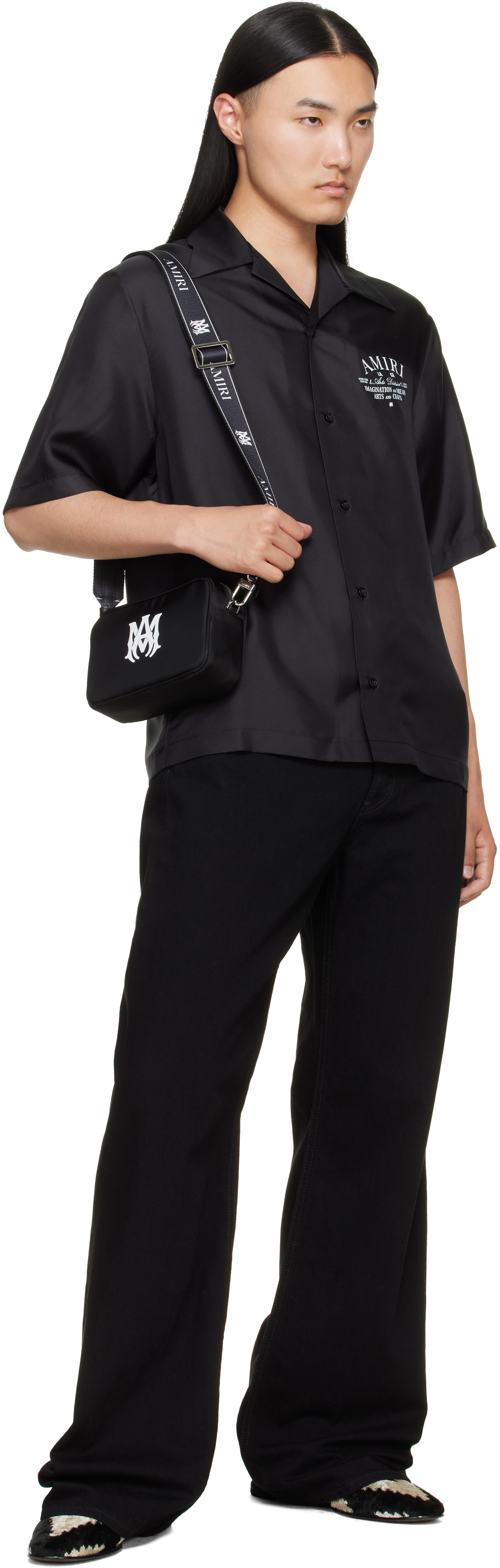 AMIRI - Sac caméra noir à monogramme