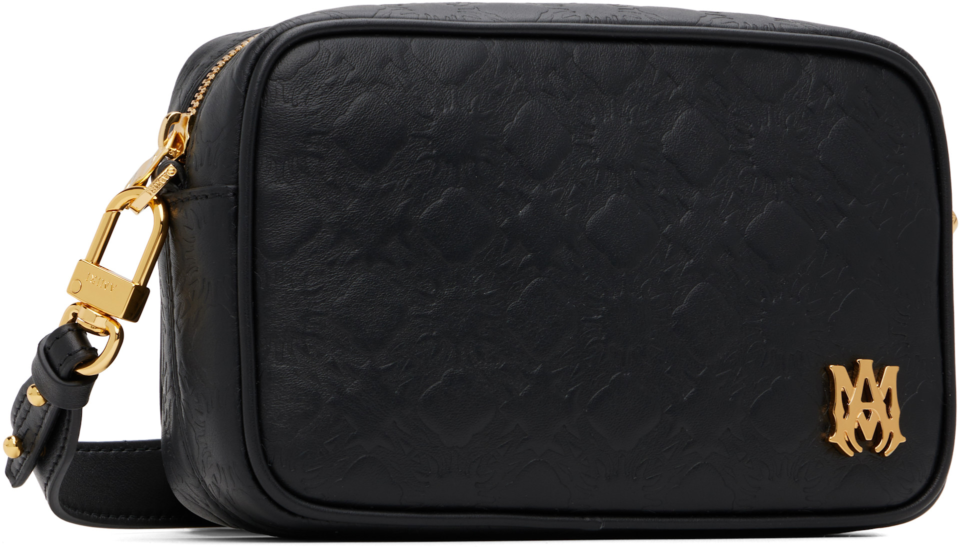 AMIRI バック　ブラック AMIRI: Black MA Quad Leather Camera Bag | SSENSE