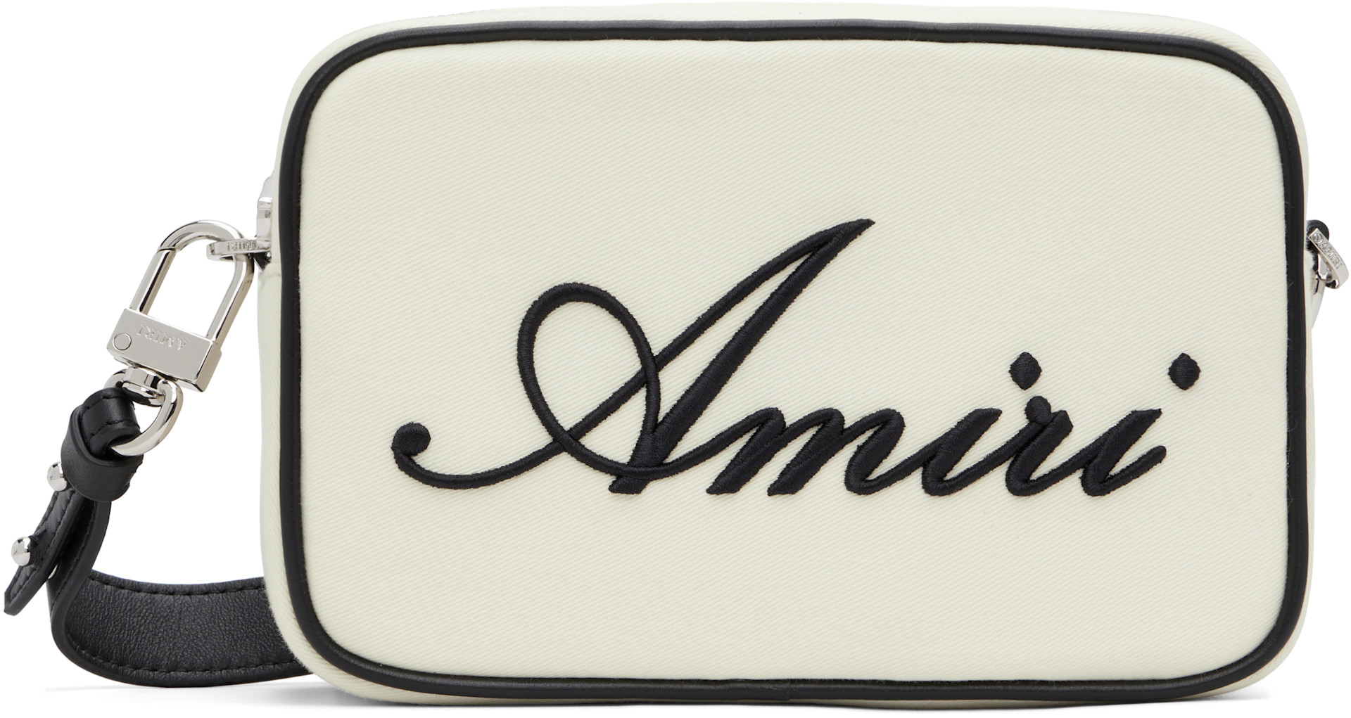 AMIRI - Sac caméra blanc cassé à logo brodé