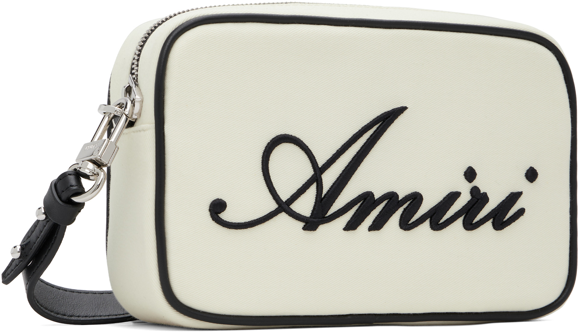 AMIRI - Sac caméra blanc cassé à logo brodé