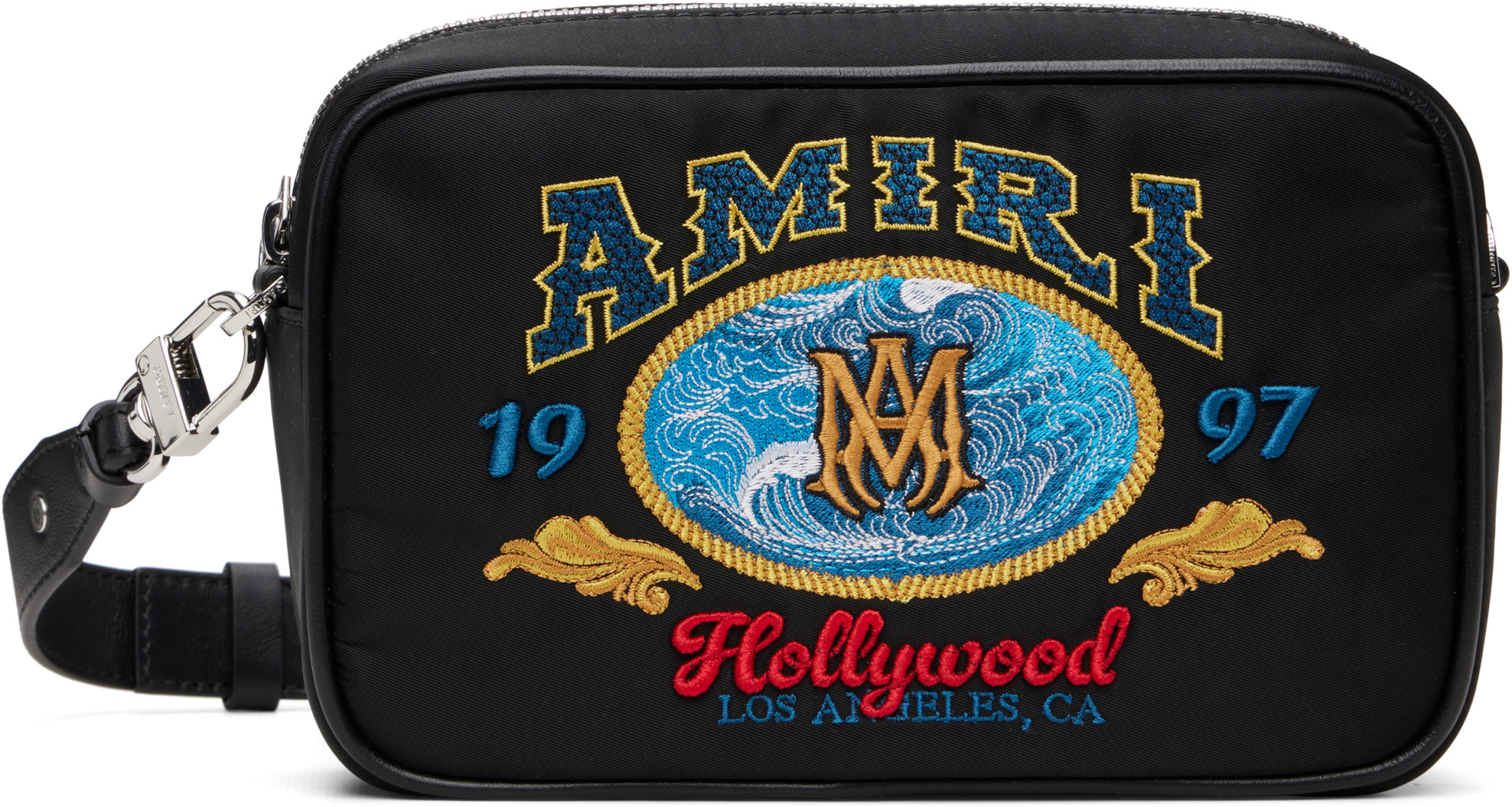 AMIRI - Black Embroidered Logo Camera Bag