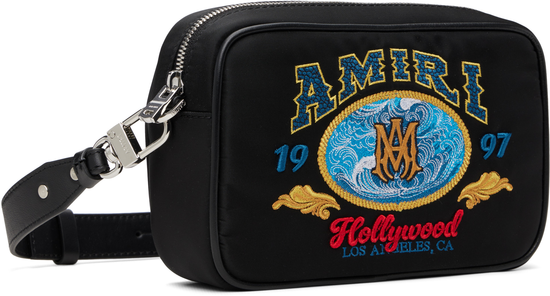 AMIRI - Black Embroidered Logo Camera Bag
