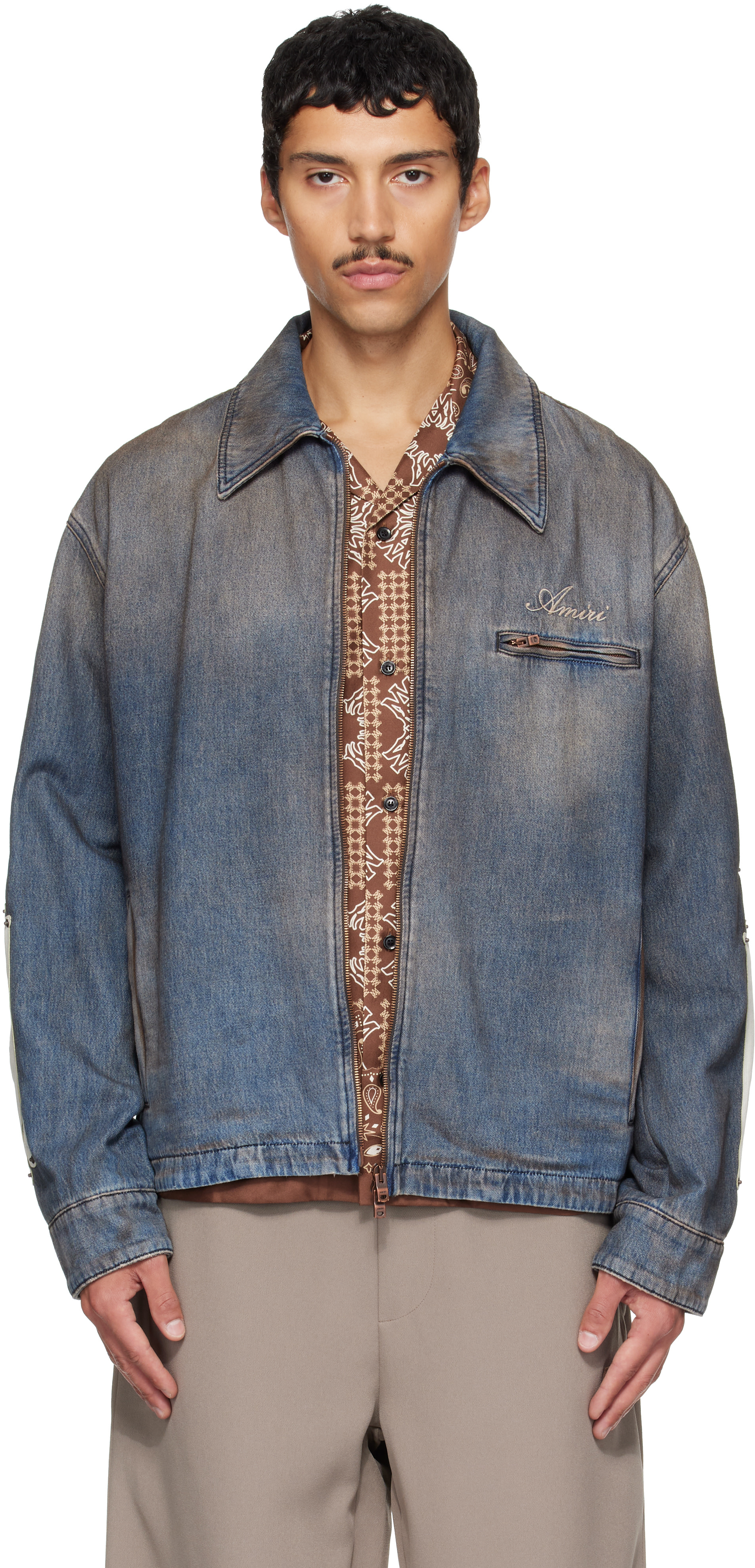 AMIRI - Blue Bones Denim Blouson Jacket
