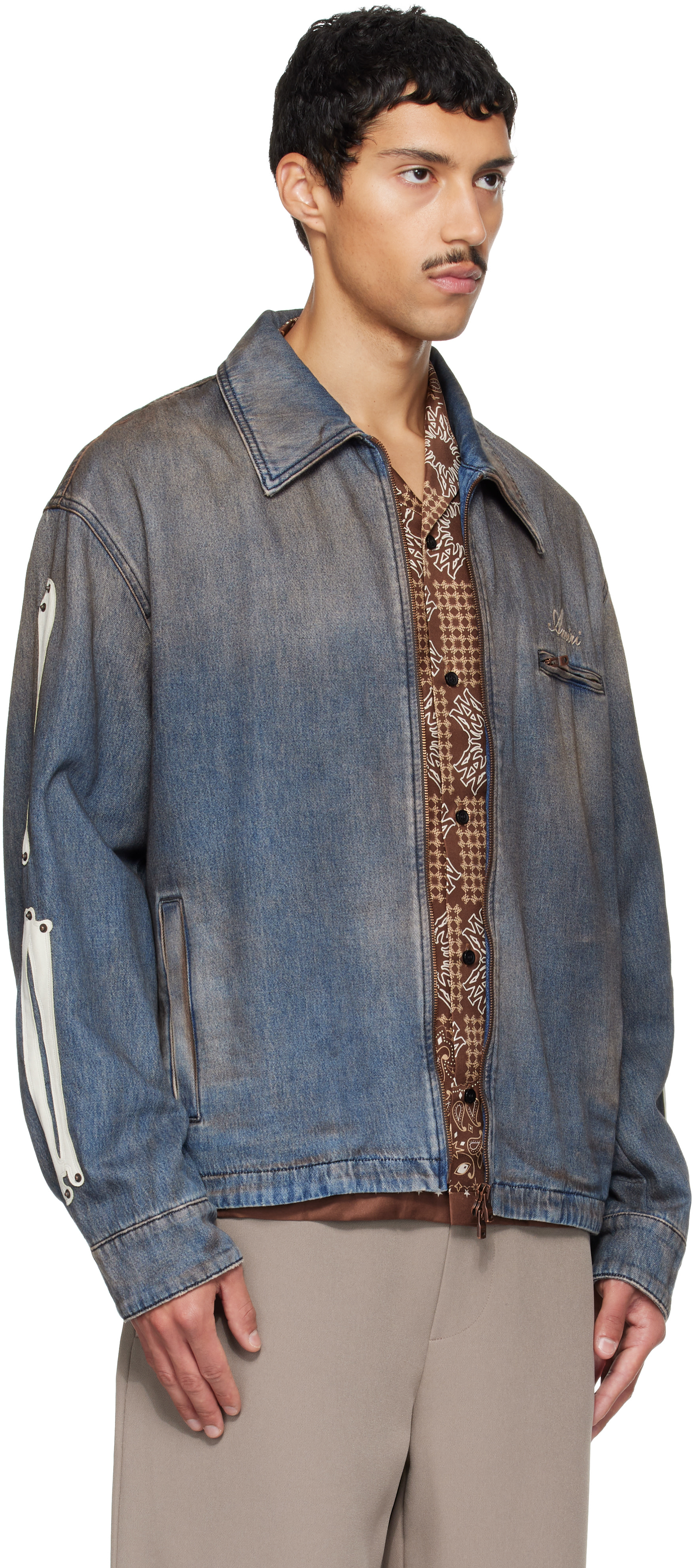 AMIRI - Blue Bones Denim Blouson Jacket