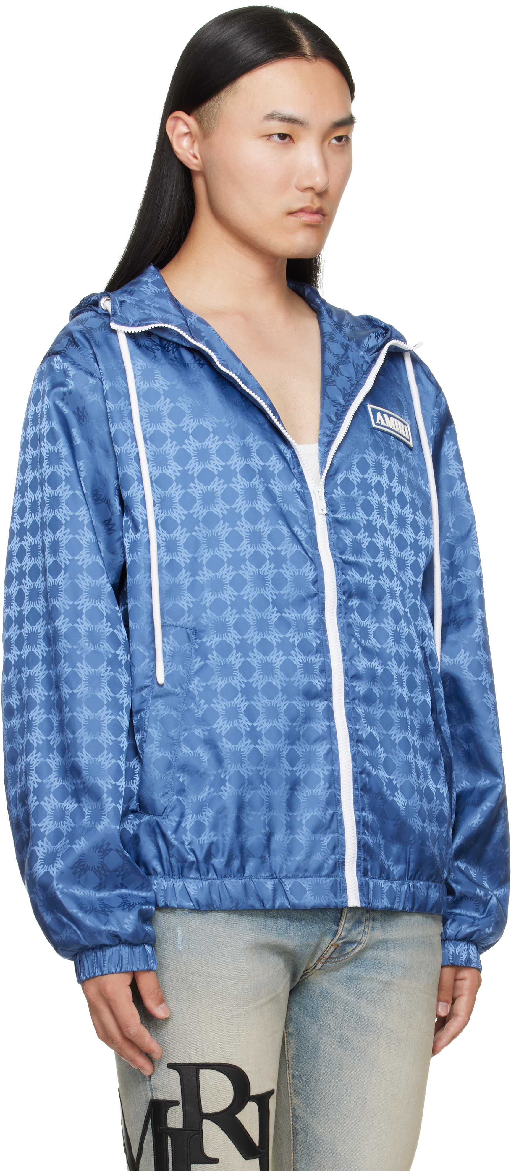 AMIRI - Coupe-vent bleu à quadrigrammes