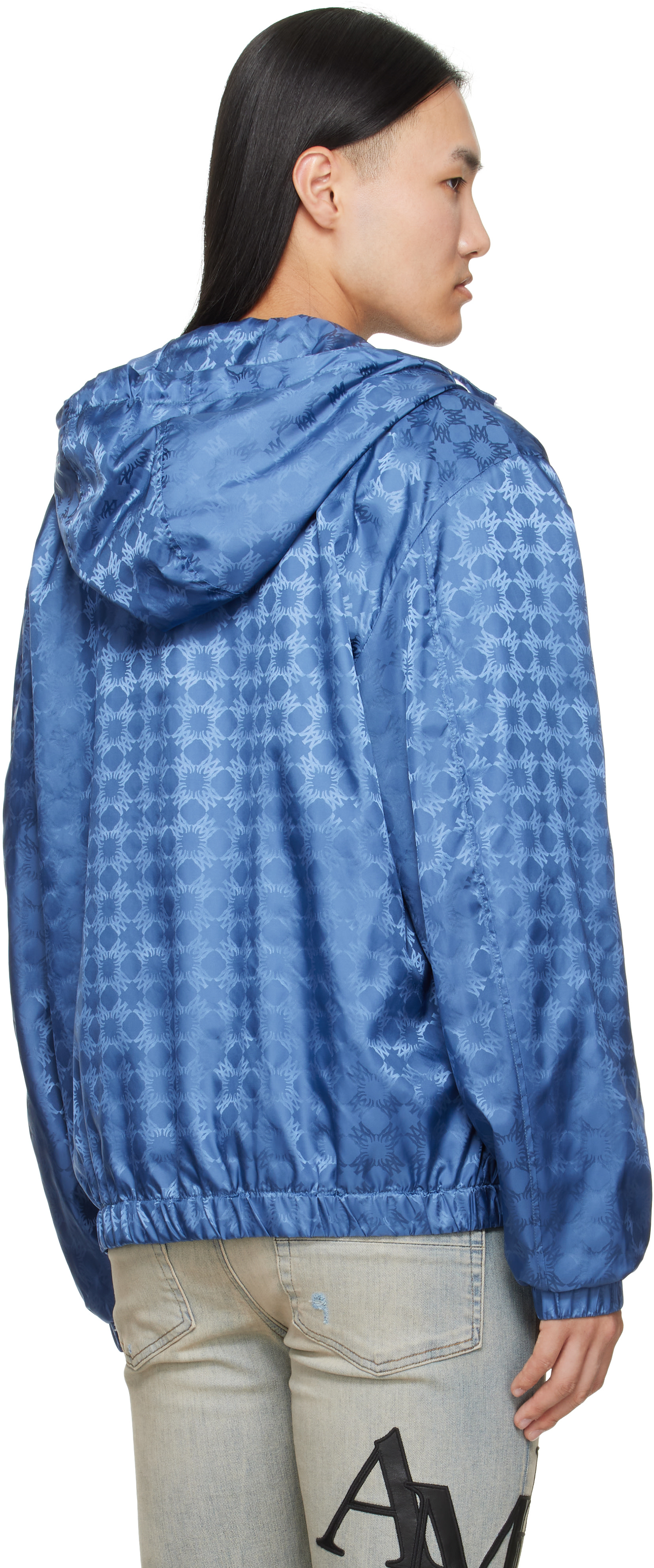AMIRI - Coupe-vent bleu à quadrigrammes