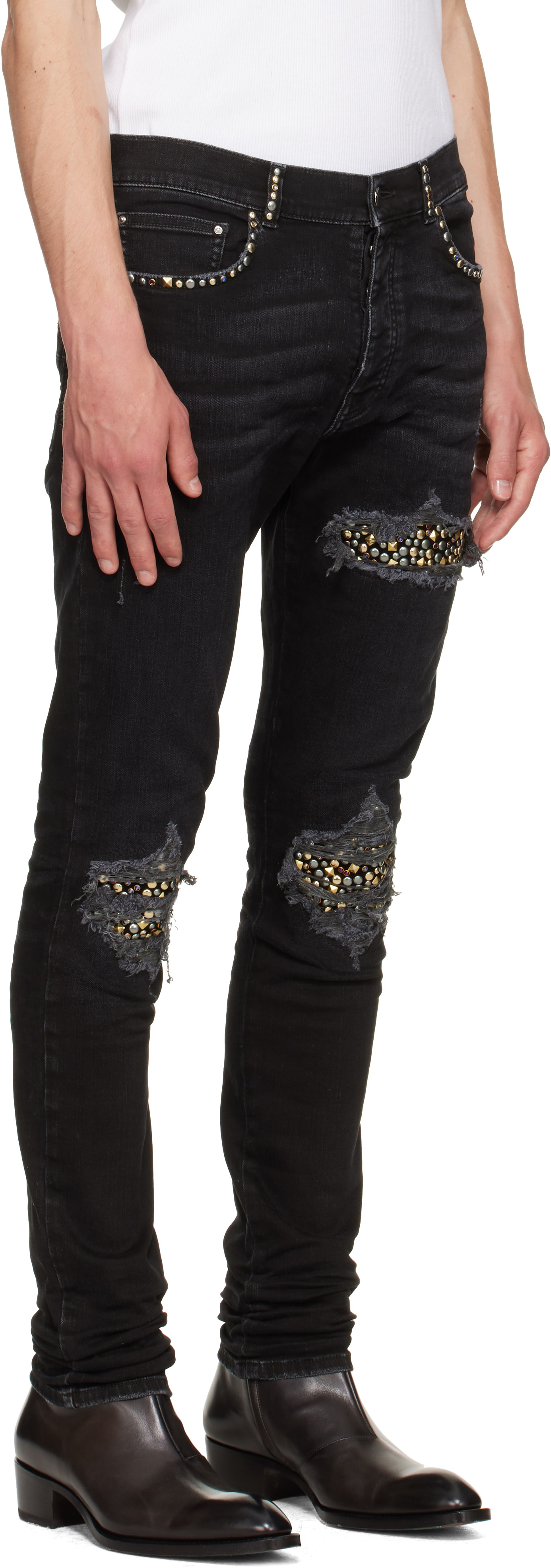 AMIRI: Black Studded MX1 Jeans | SSENSE Australia