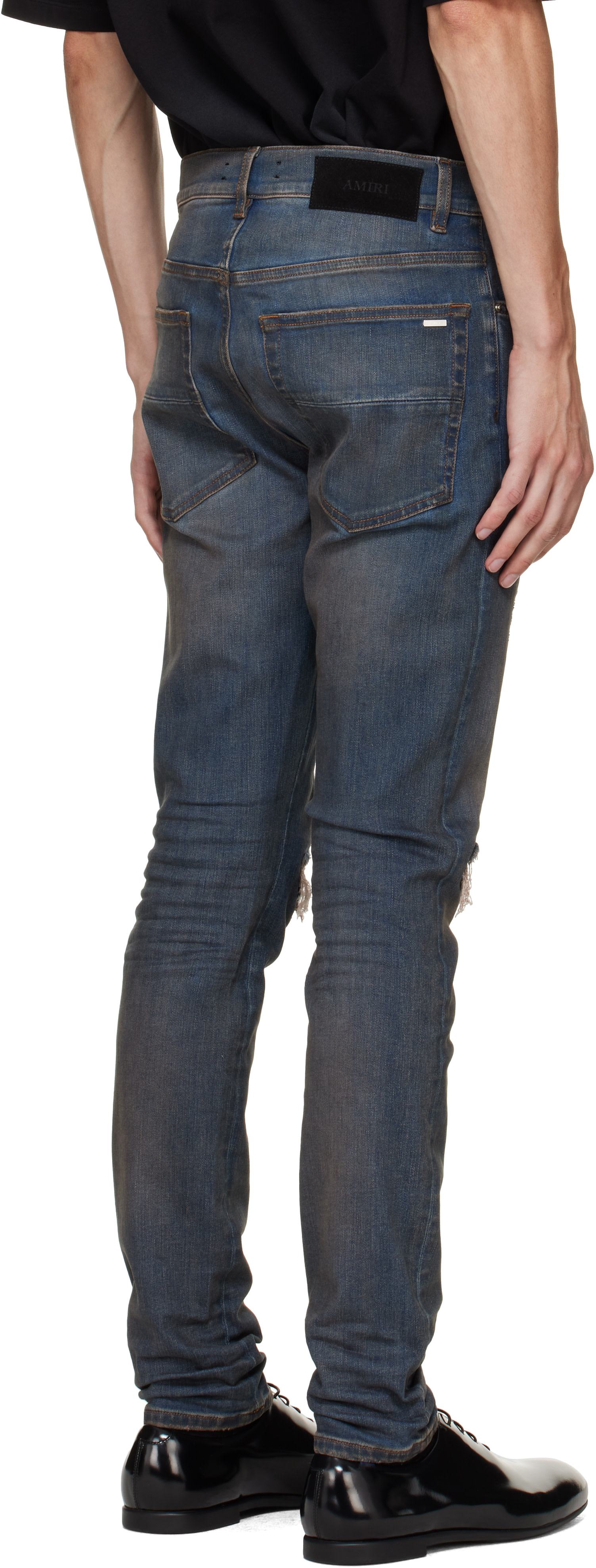 AMIRI: Blue MX1 Ultrasuede Jeans | SSENSE Canada