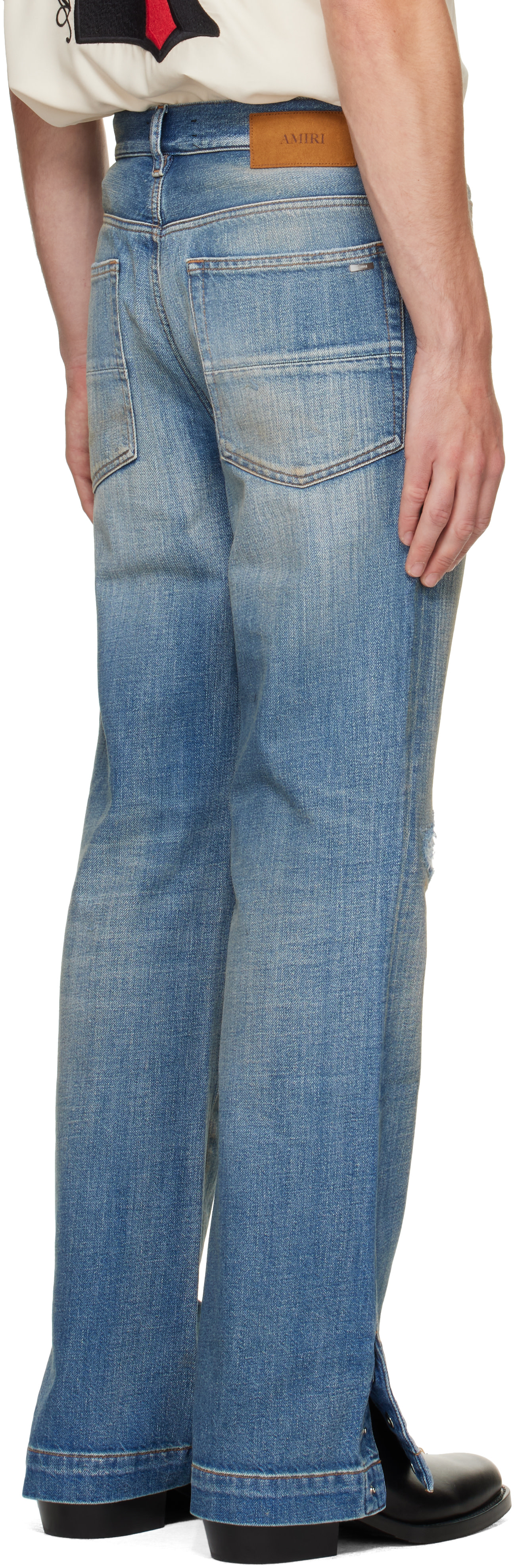 AMIRI: Blue Straight Flare MX1 Jeans | SSENSE