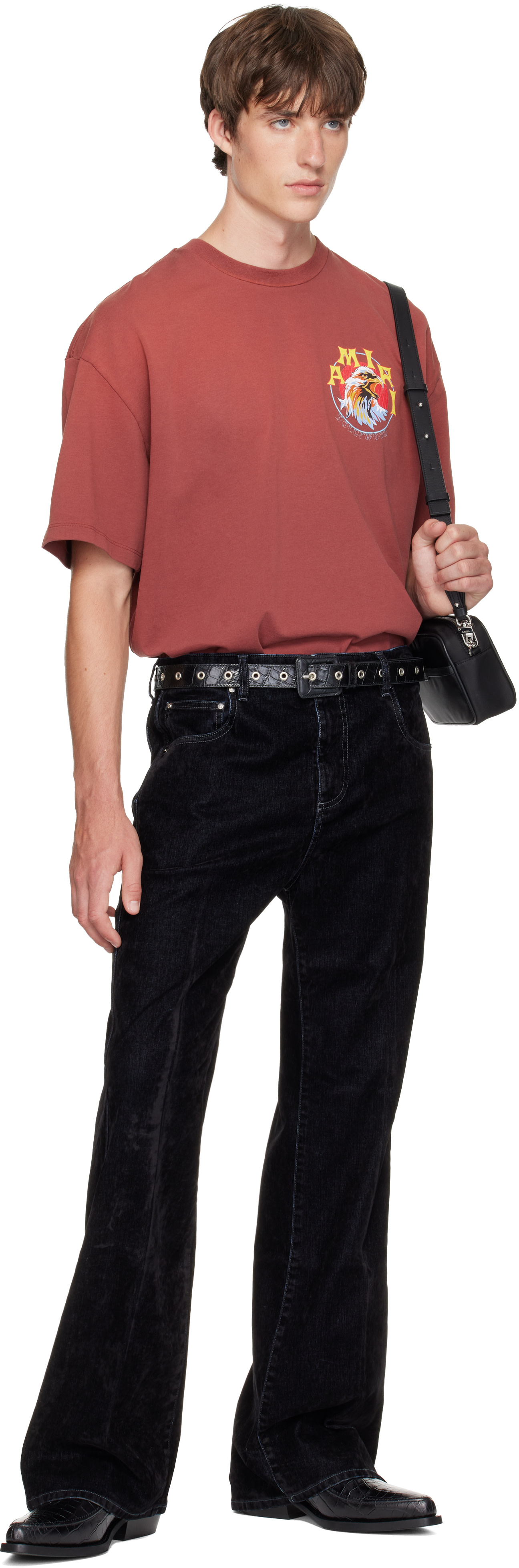 AMIRI: ブラック Vintage Cut Flock デニム ジーンズ | SSENSE 日本