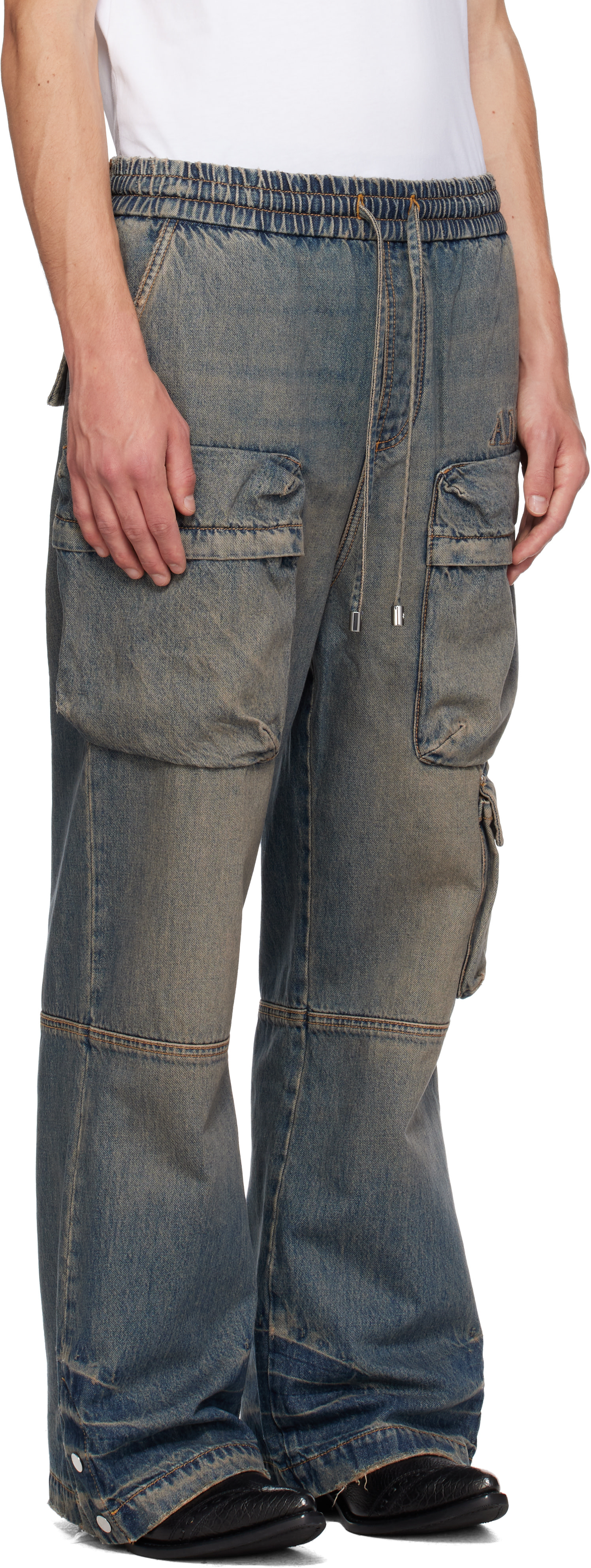 AMIRI - Drawstring Baggy Denim Cargo Pants