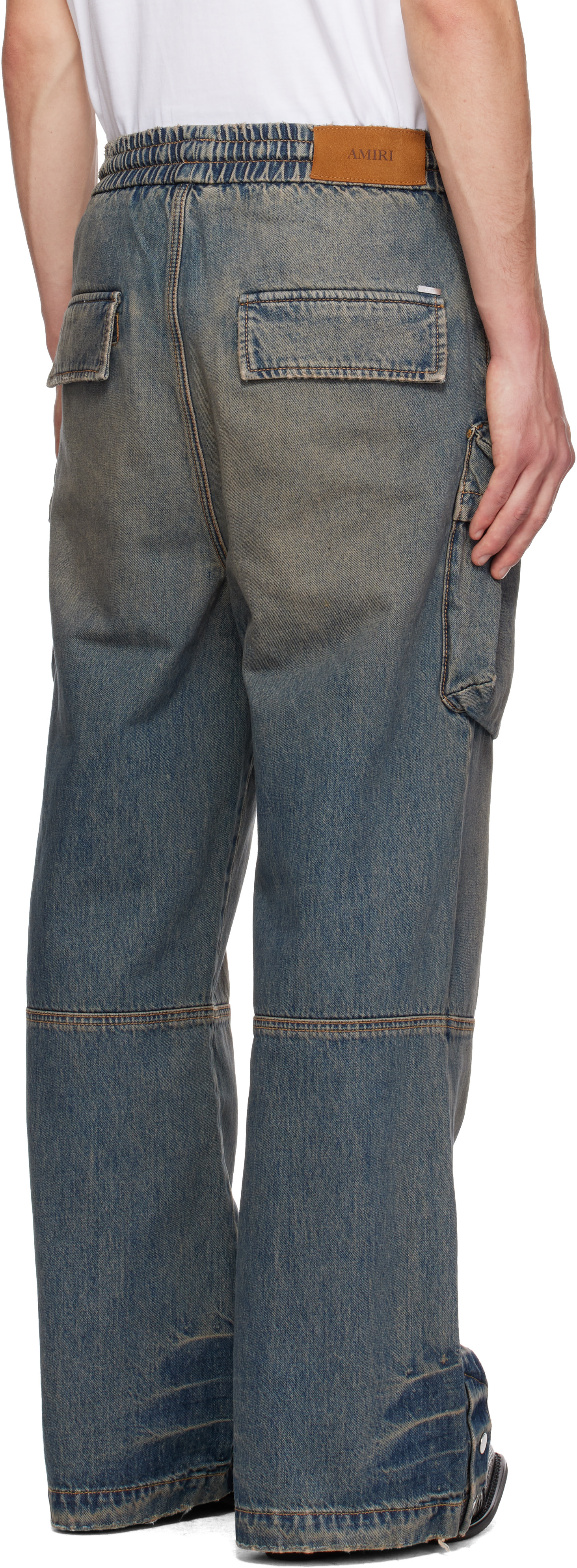 AMIRI - Blue Drawstring Baggy Denim Cargo Pants