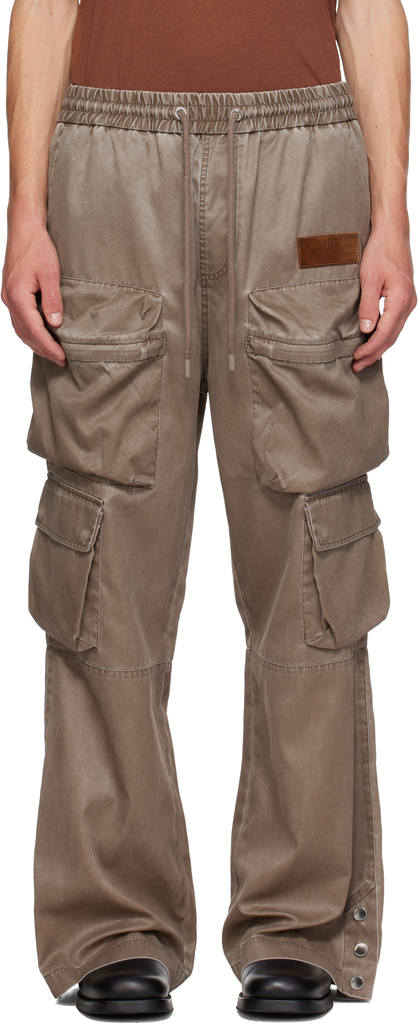 AMIRI - Brown Drawstring Nylon Cargo Pants
