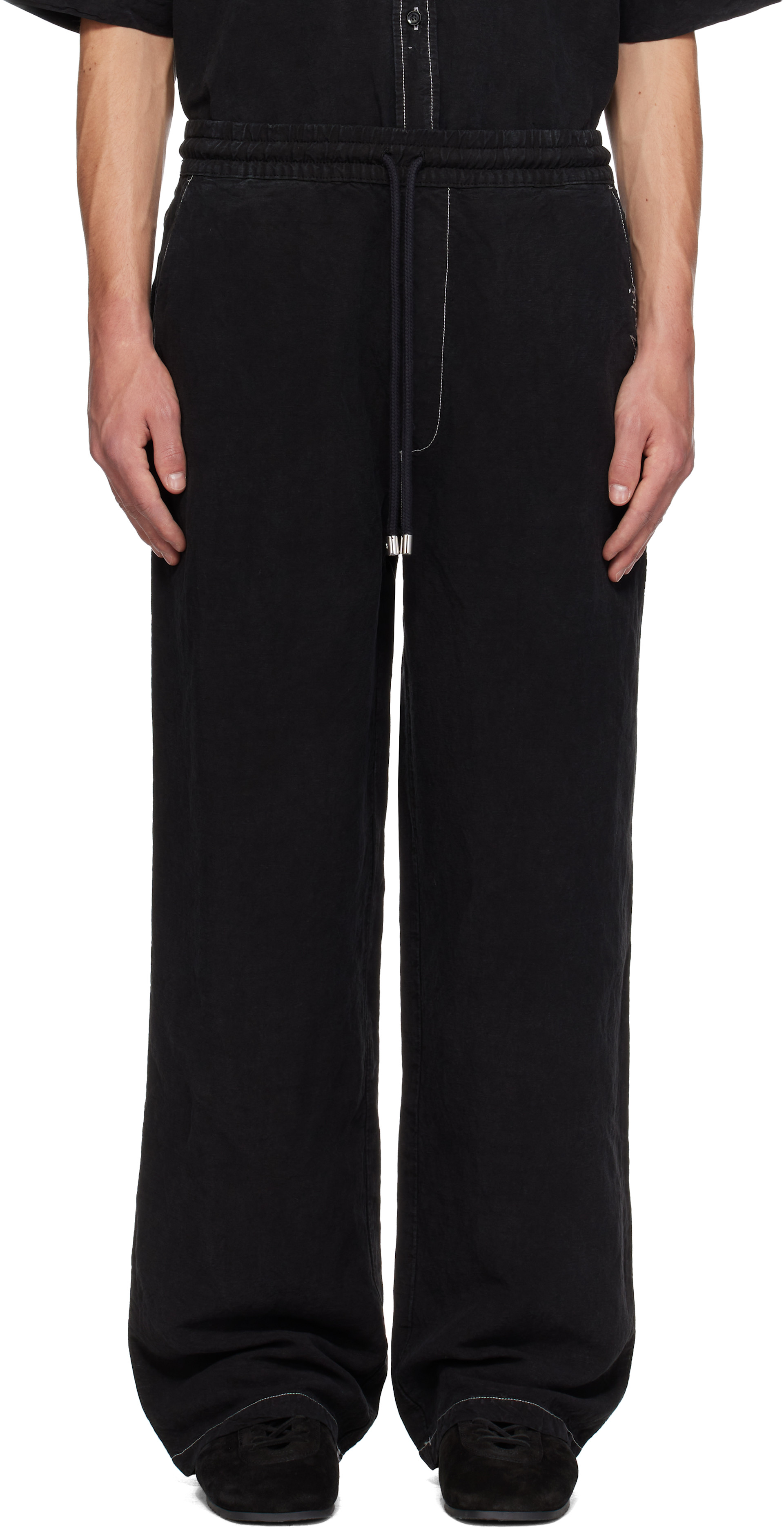 AMIRI - Black Script Linen DD Casual Trousers