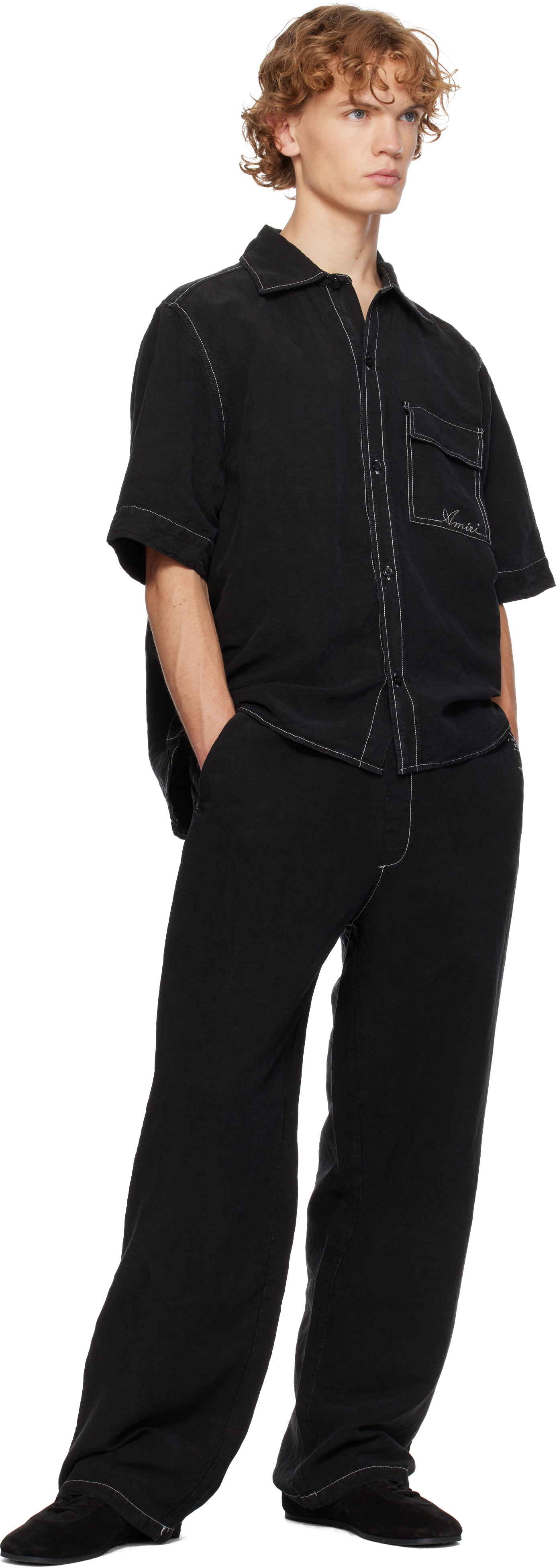AMIRI - Black Script Linen DD Casual Trousers