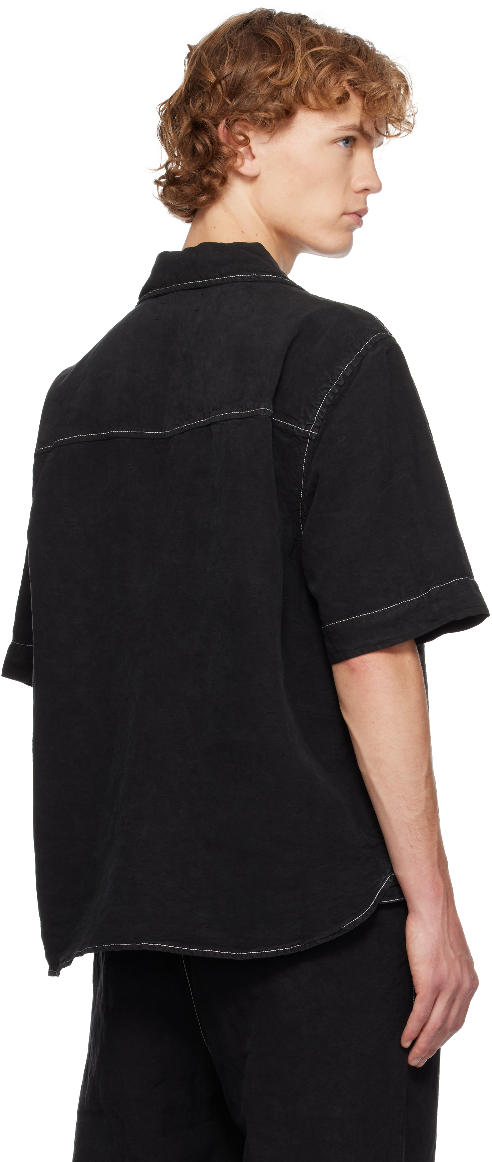 AMIRI - Black Script Linen Shirt