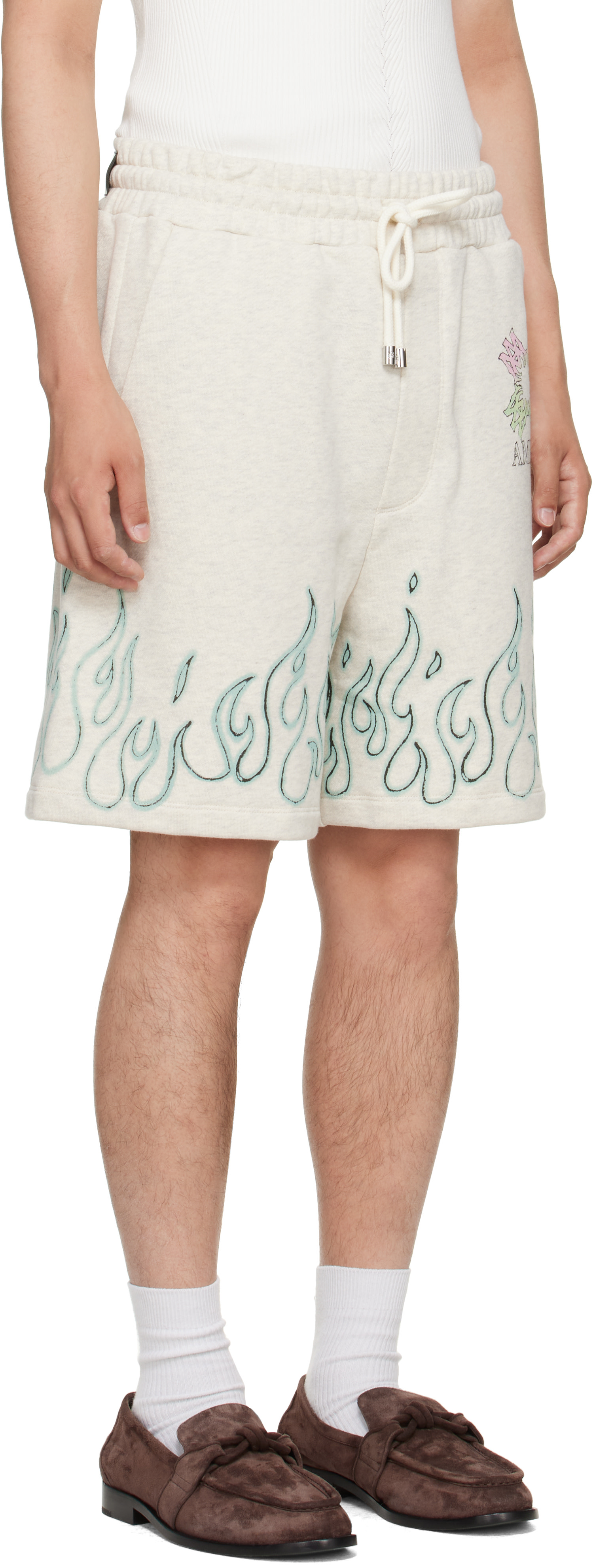 AMIRI: オフホワイト MA Quad Flames スウェットショートパンツ