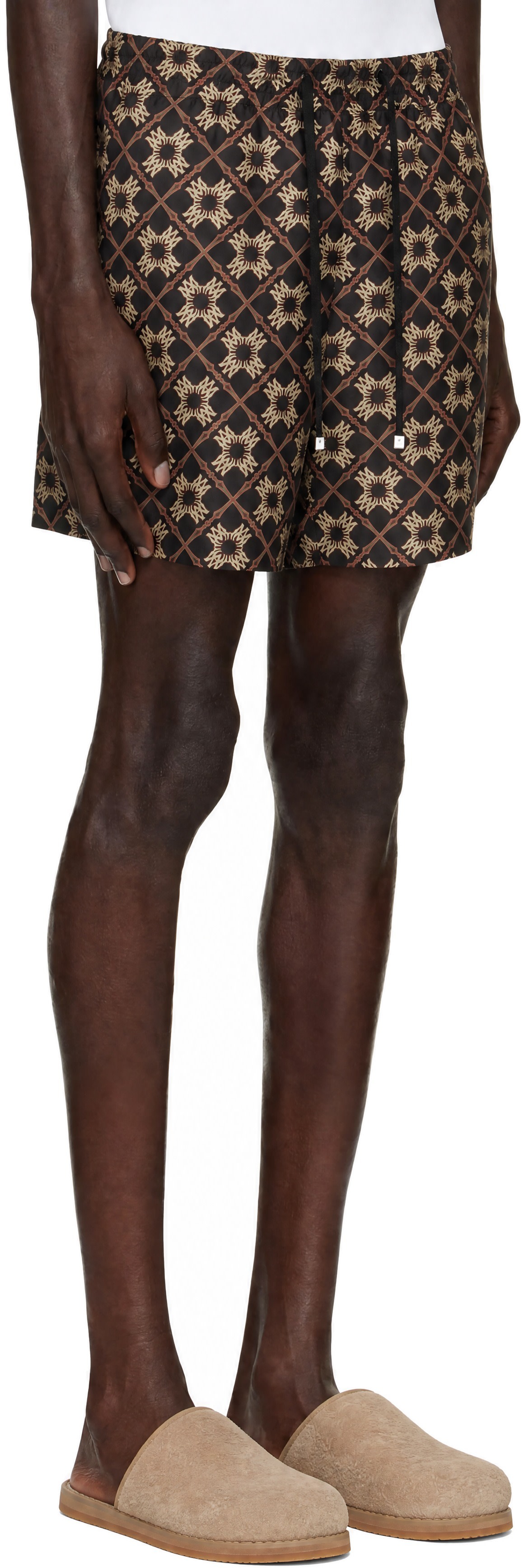 AMIRI - Short brun à quadrigrammes