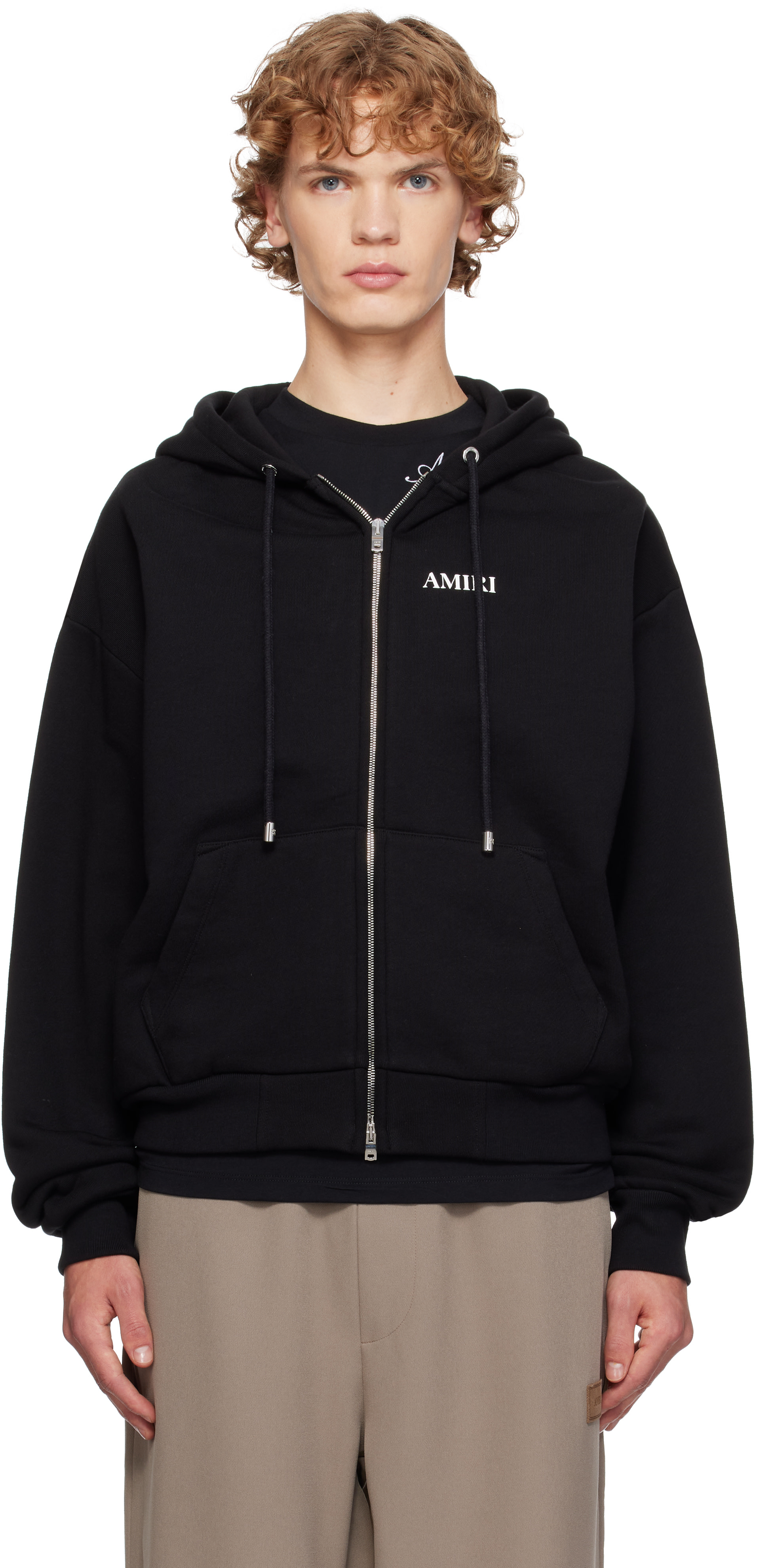 AMIRI - Pull à capuche décontracté noir à glissière