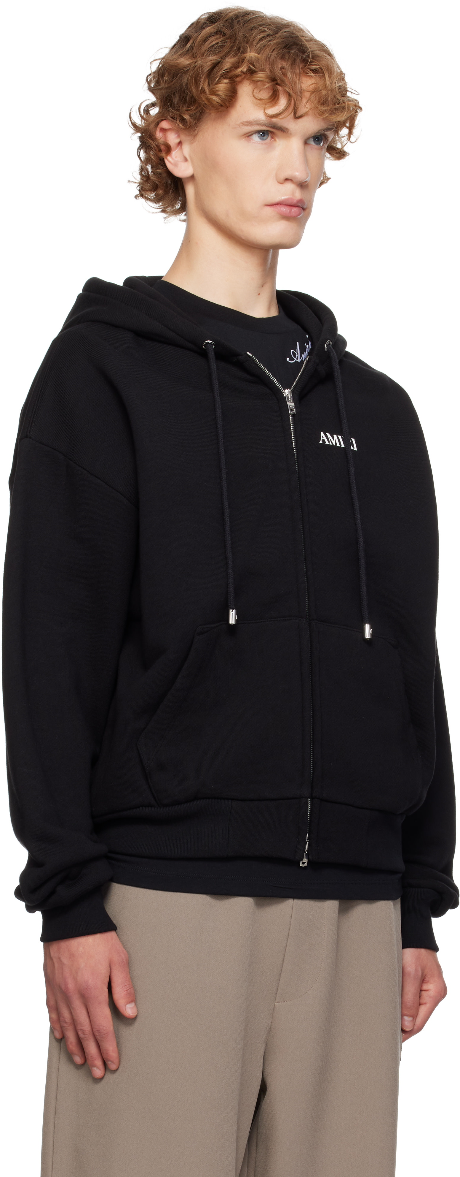 AMIRI - Pull à capuche décontracté noir à glissière