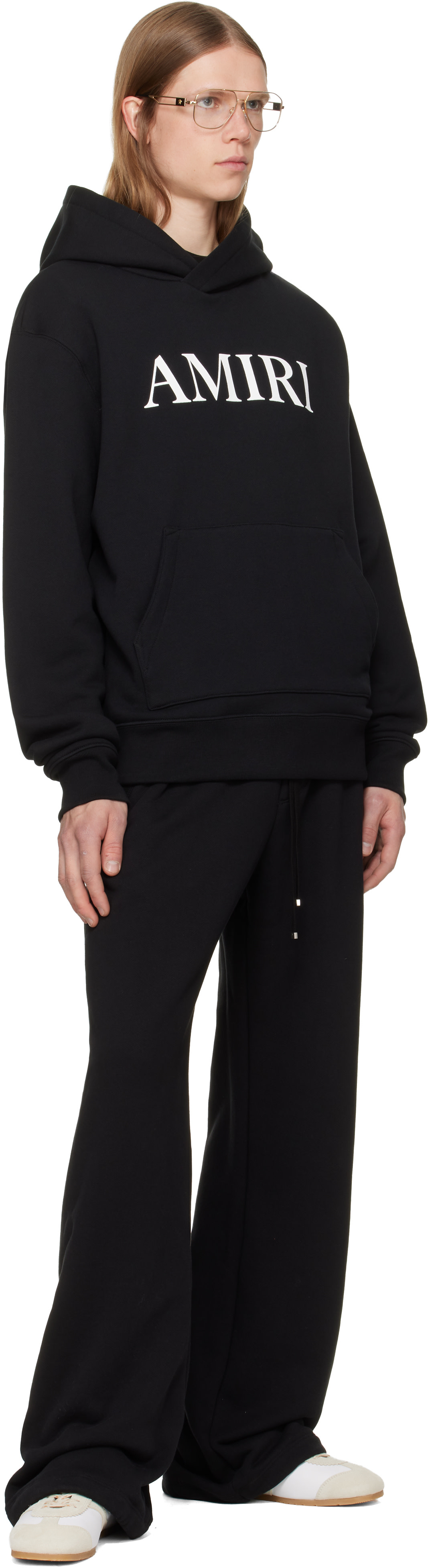AMIRI - Pull à capuche noir à logo