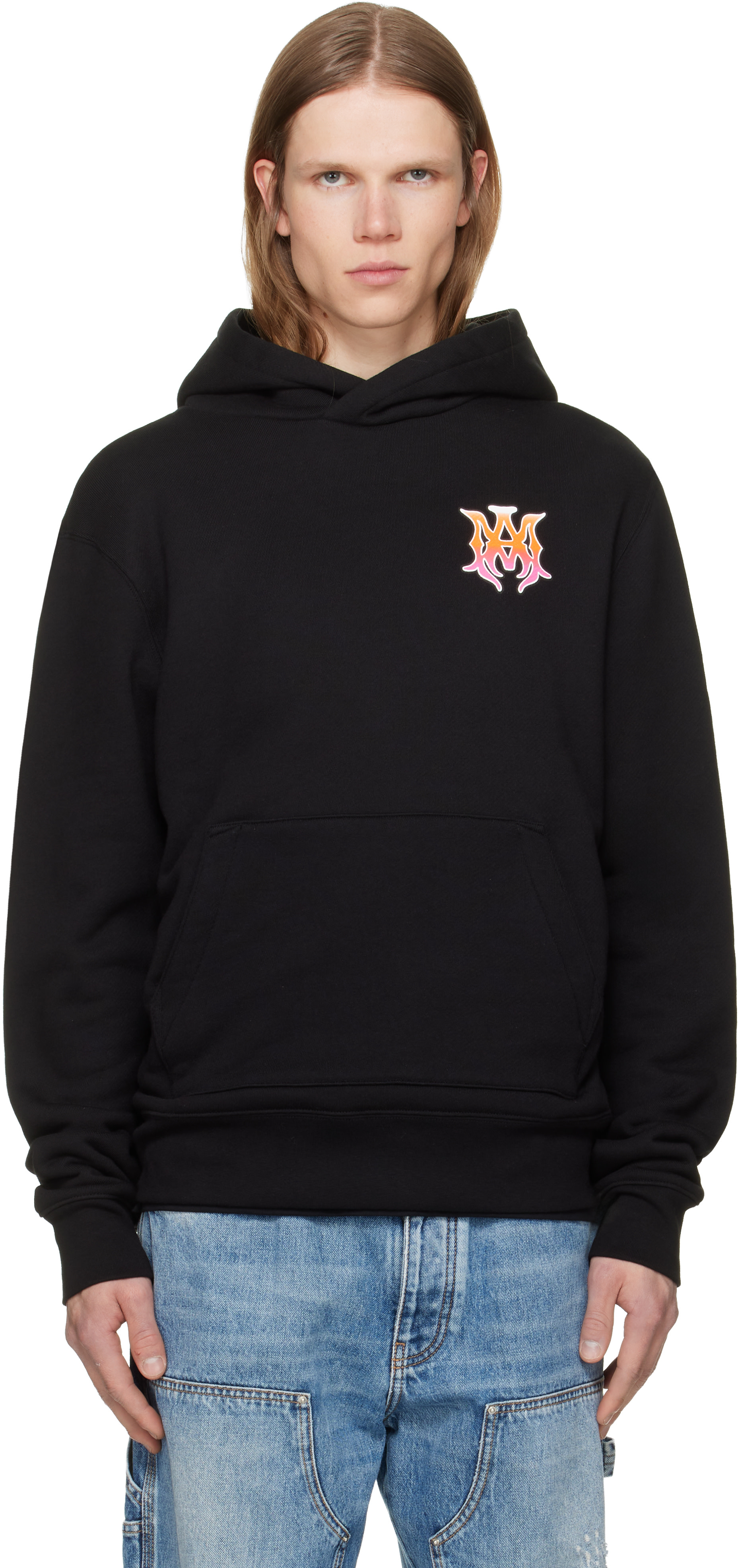 AMIRI - Pull à capuche noir à monogramme