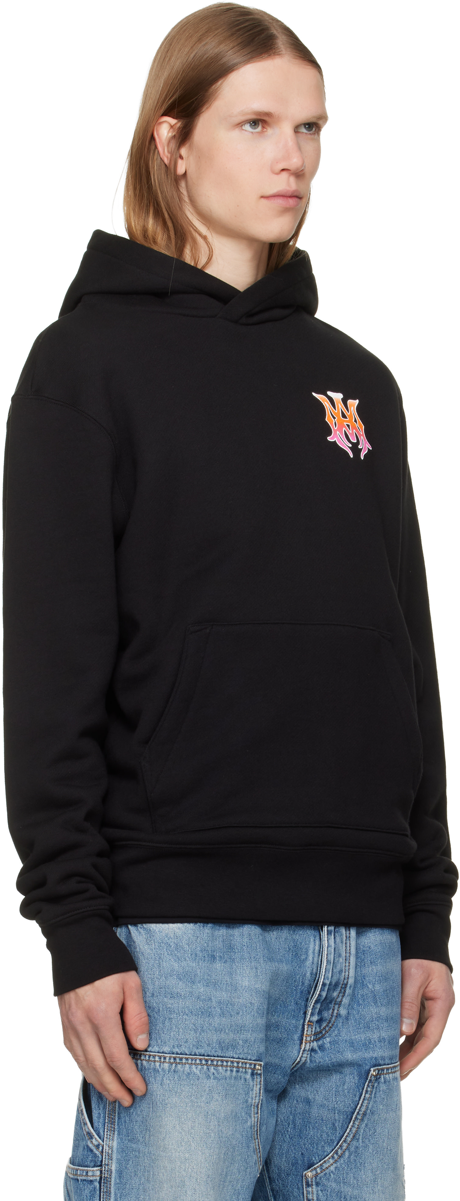 AMIRI - Pull à capuche noir à monogramme