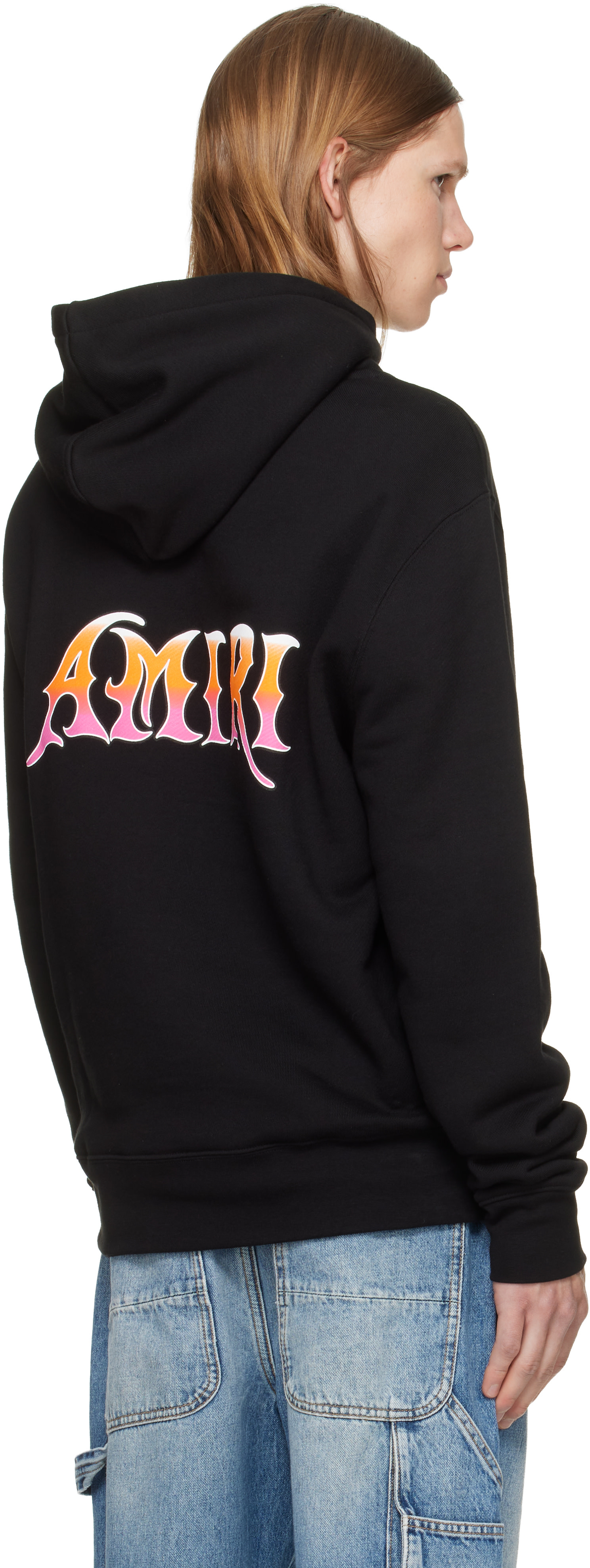 AMIRI - Pull à capuche noir à monogramme