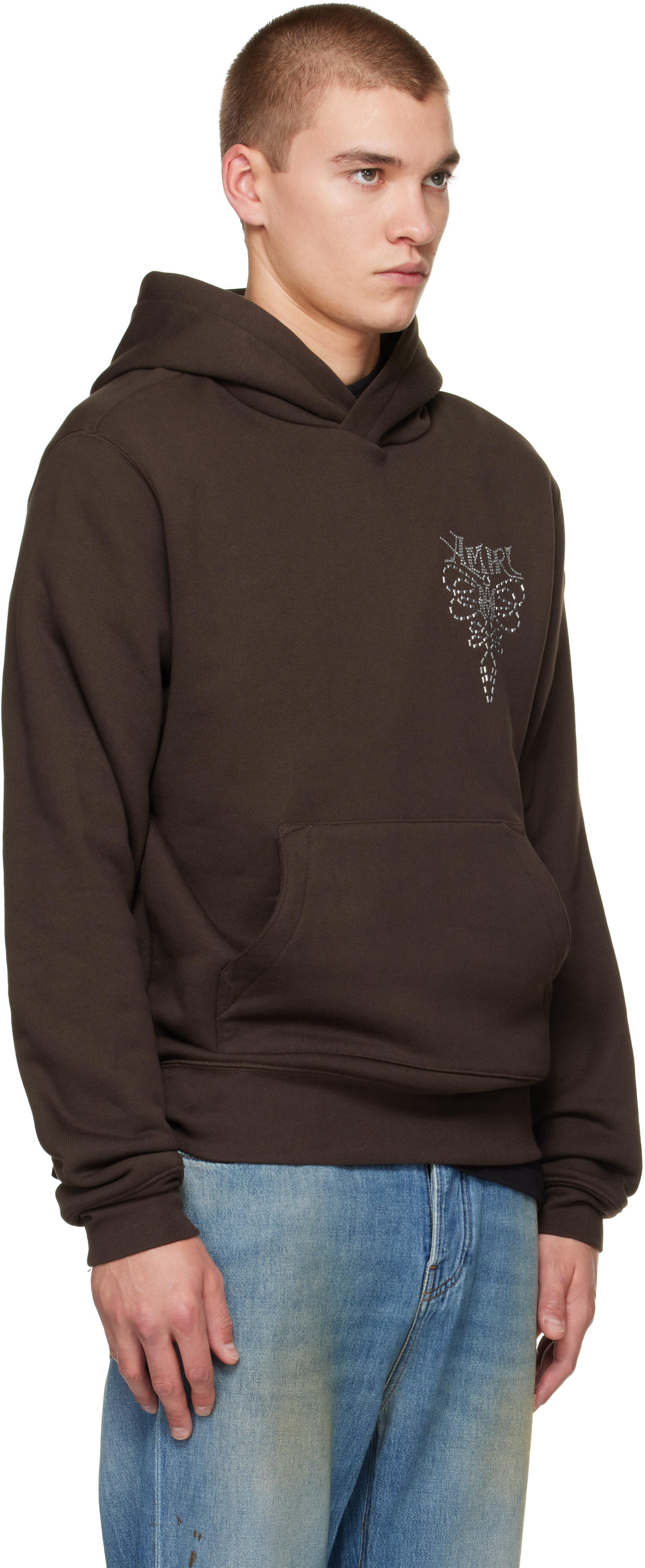 AMIRI - Pull à capuche brun à images et logos