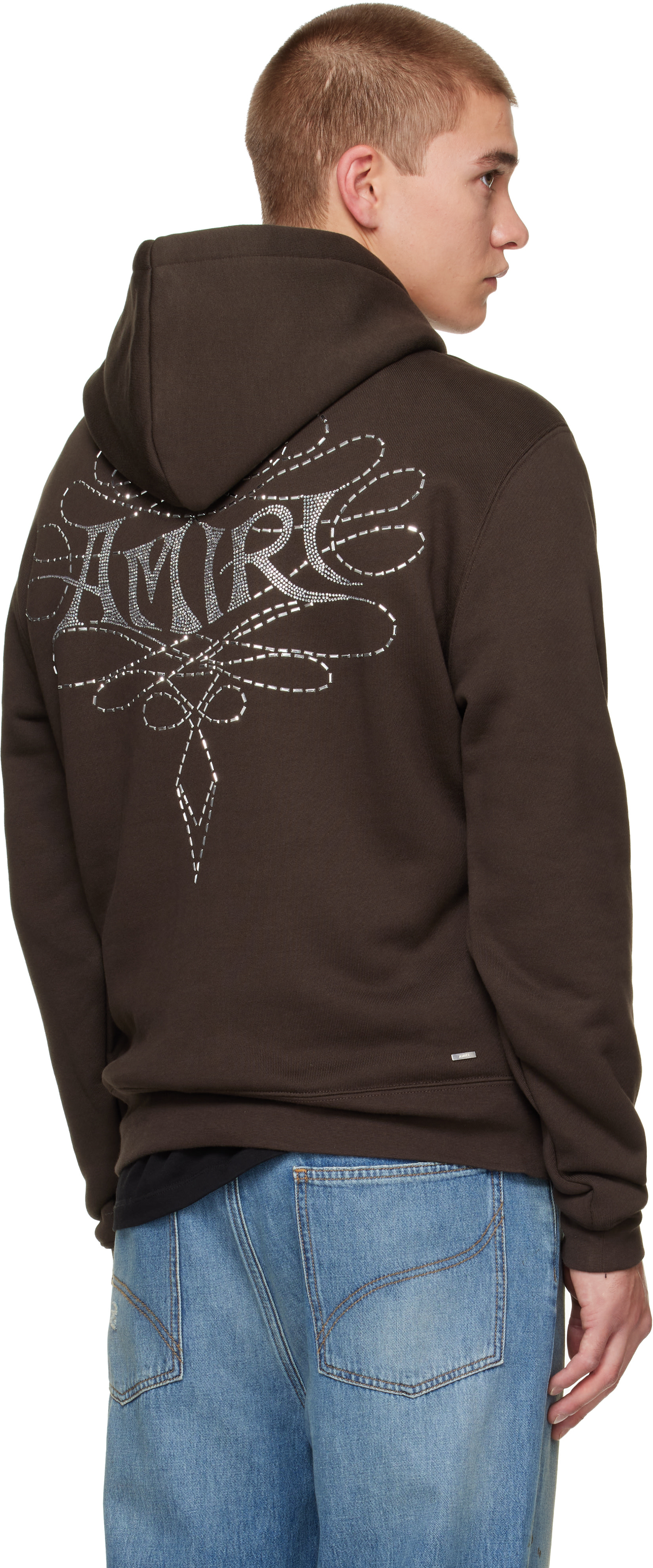 AMIRI - Pull à capuche brun à images et logos