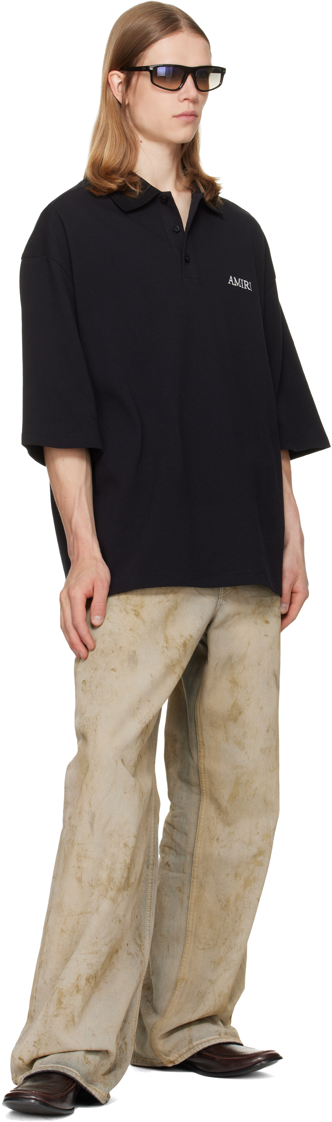 AMIRI: ブラック 'AMIRI' ポロシャツ | SSENSE 日本