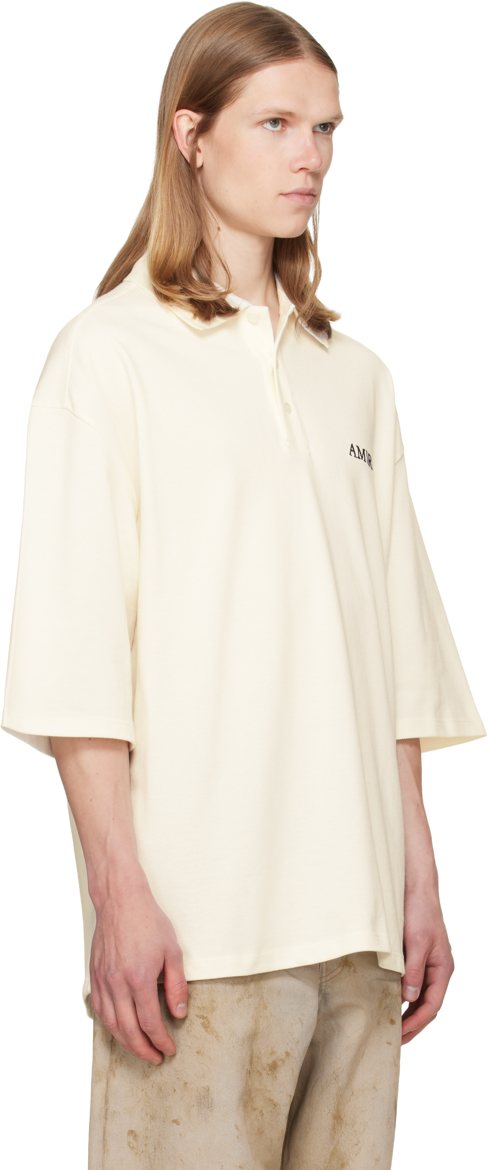 AMIRI - Polo blanc cassé à logo