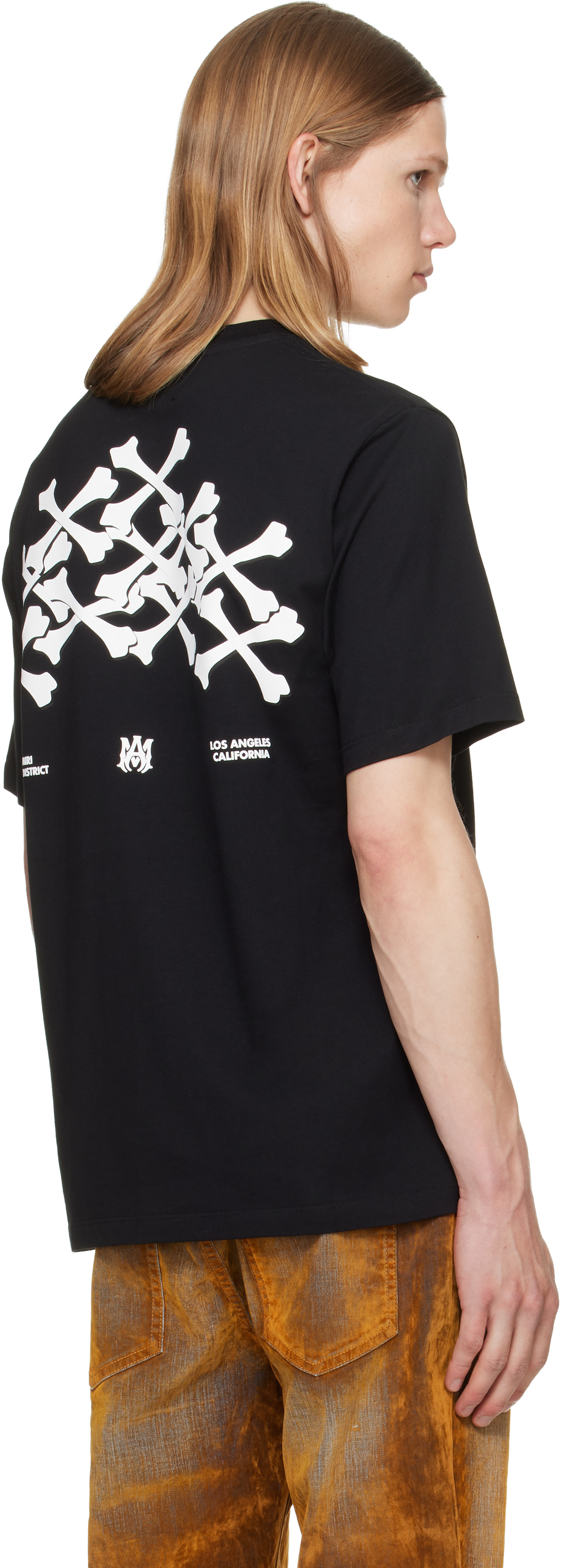 AMIRI: Black Bones Stacked T-shirt | SSENSE