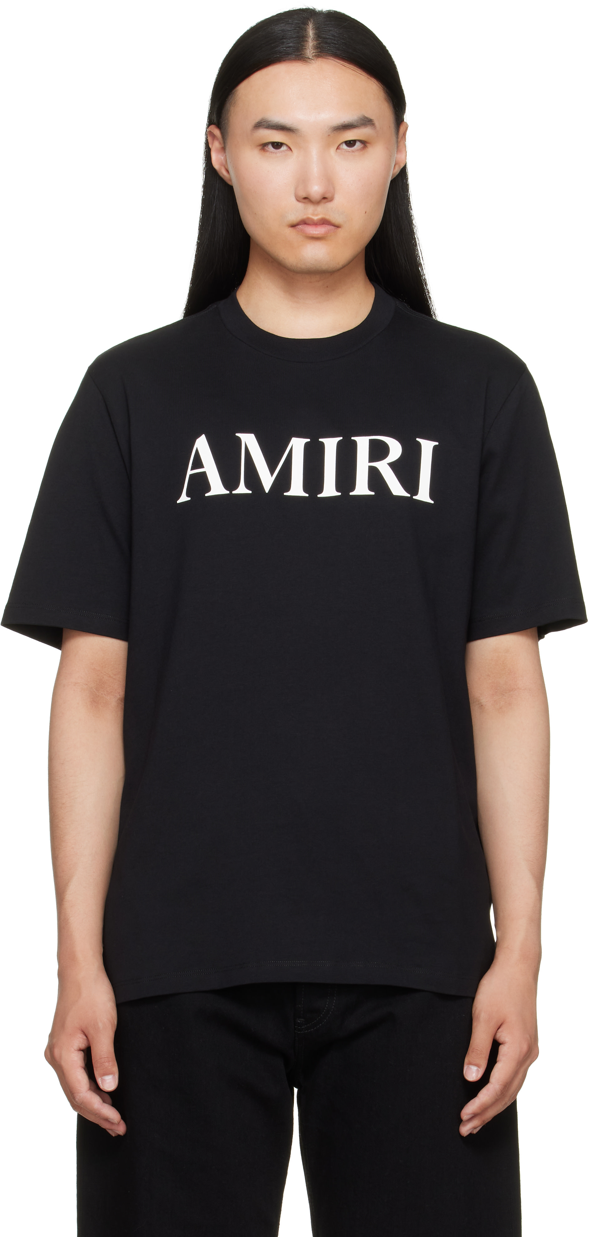 AMIRI: Black 'Amiri' Core Logo T-shirt | SSENSE Canada