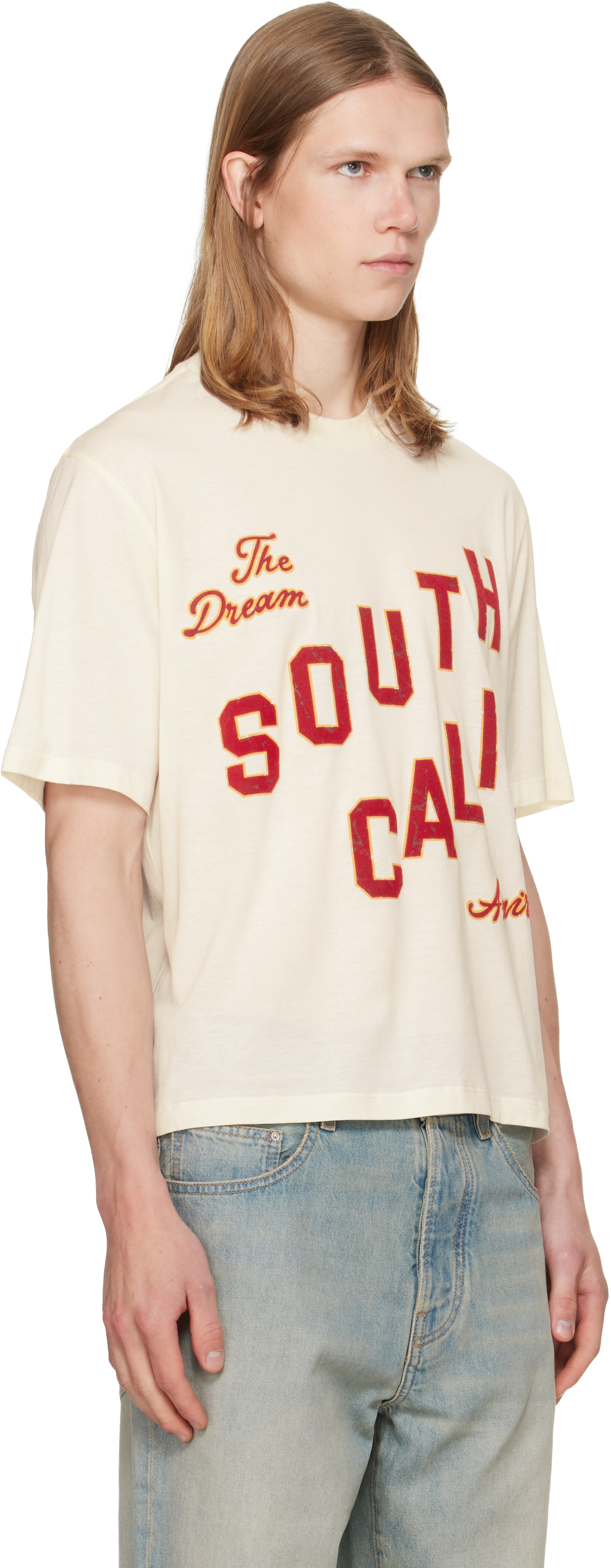 AMIRI - White 'South Cali' Crop T-shirt