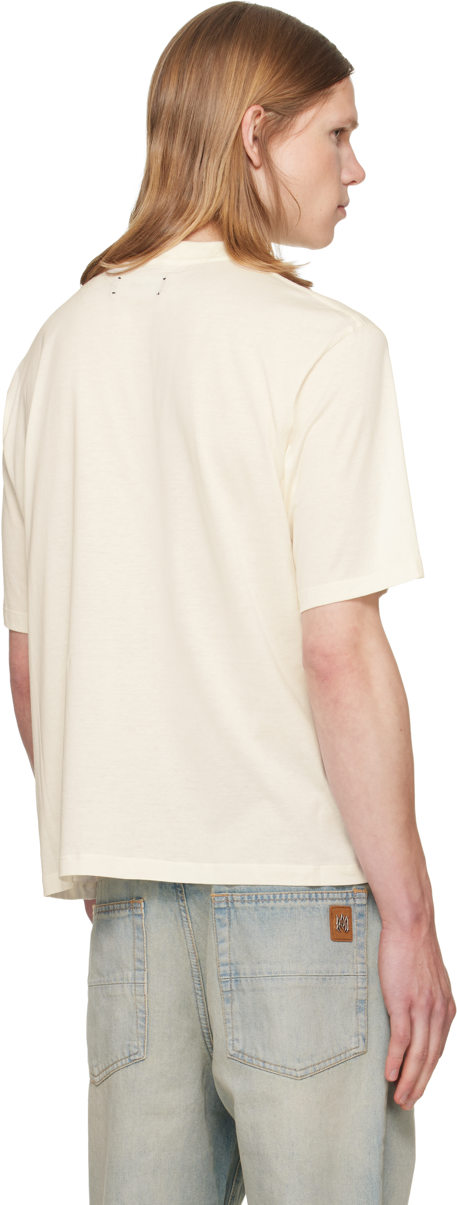AMIRI - White 'South Cali' Crop T-shirt