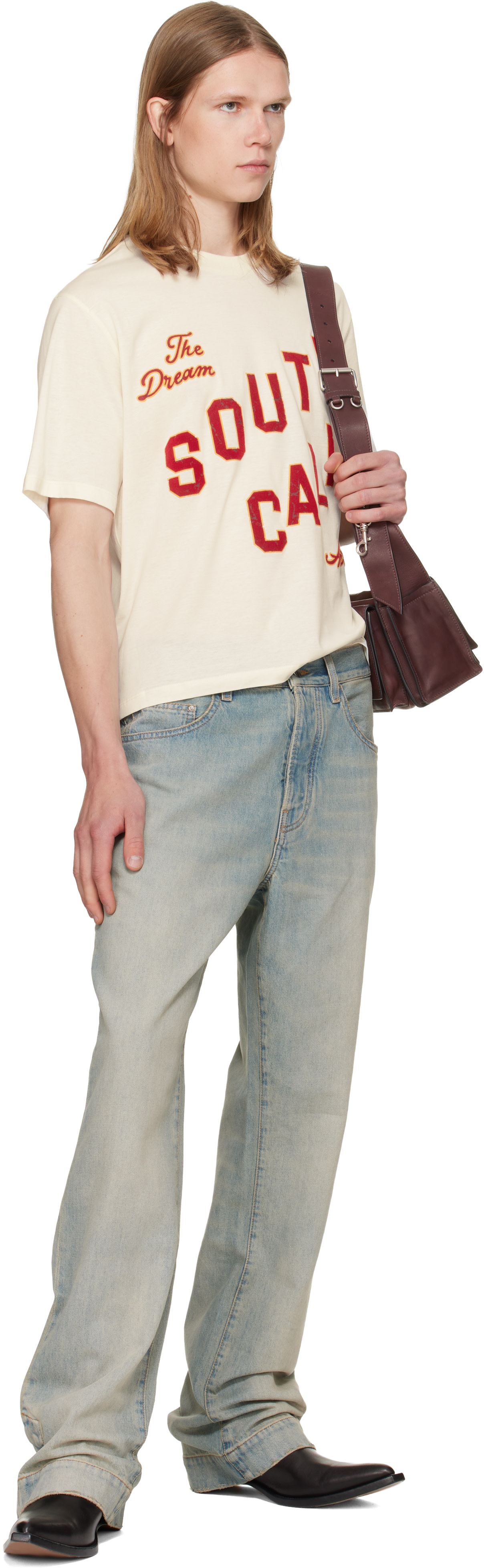 AMIRI - White 'South Cali' Crop T-shirt