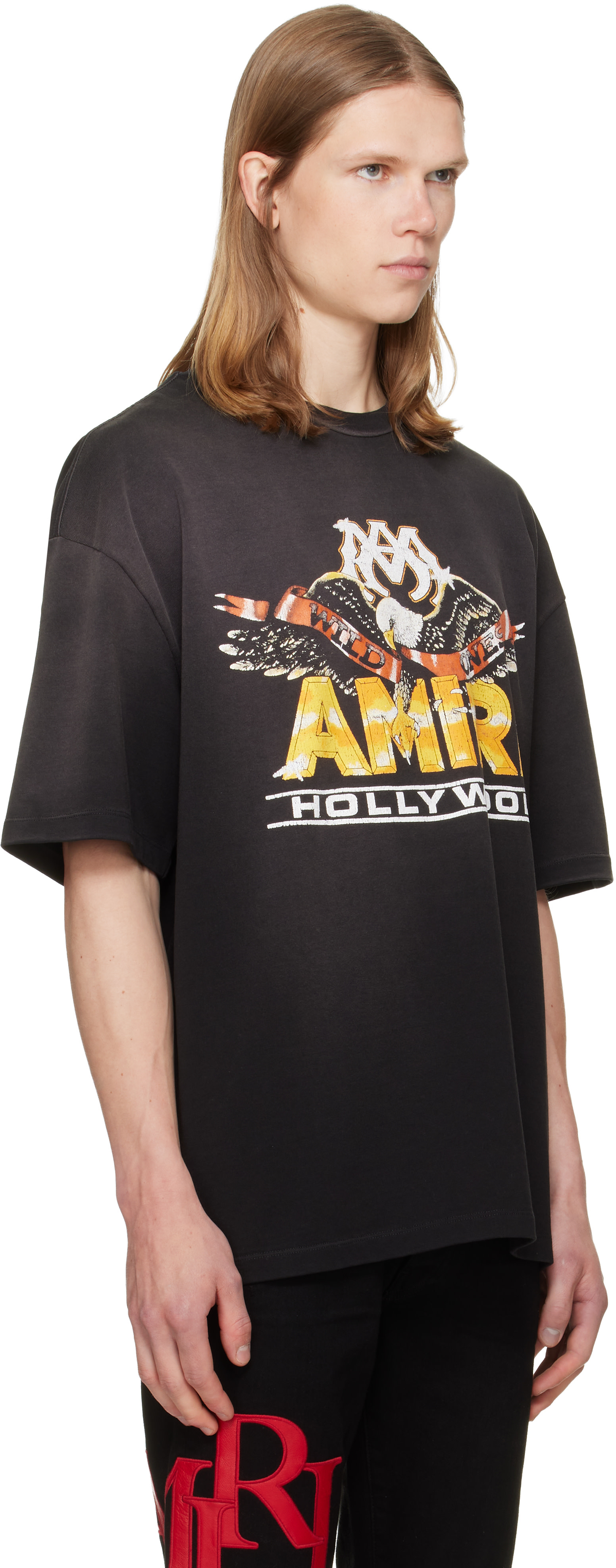 AMIRI: ブラック 'AMIRI Hollywood' Eagle Skate Tシャツ | SSENSE 日本