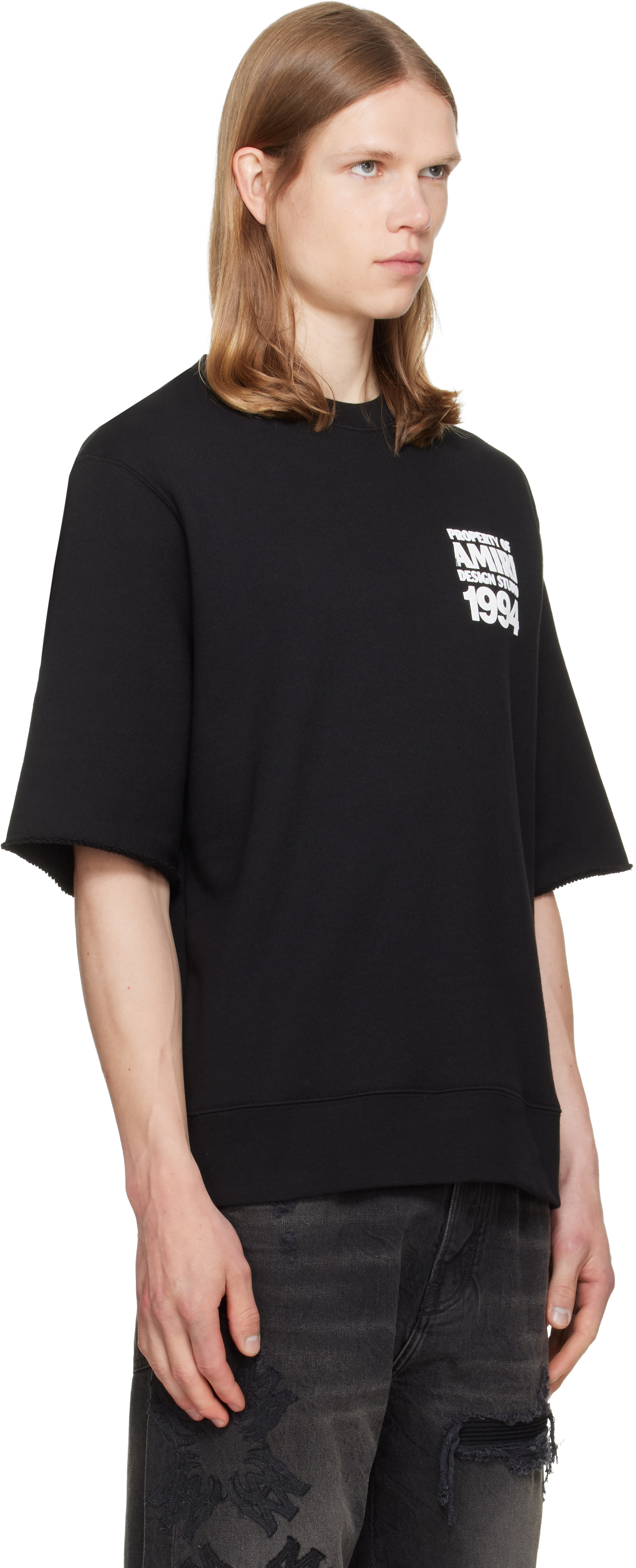 AMIRI: ブラック 'AMIRI 1994' Cutoff Crew Tシャツ | SSENSE 日本