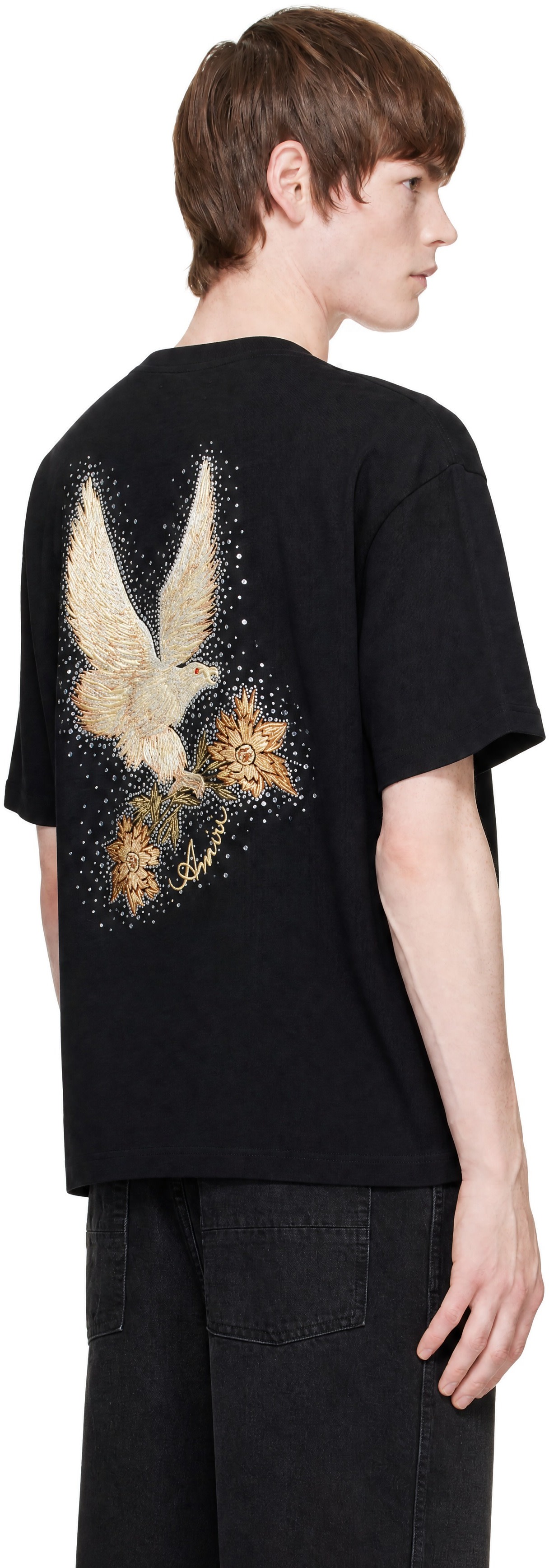 AMIRI - Black 'AMIRI Eagle' Oversized T-shirt
