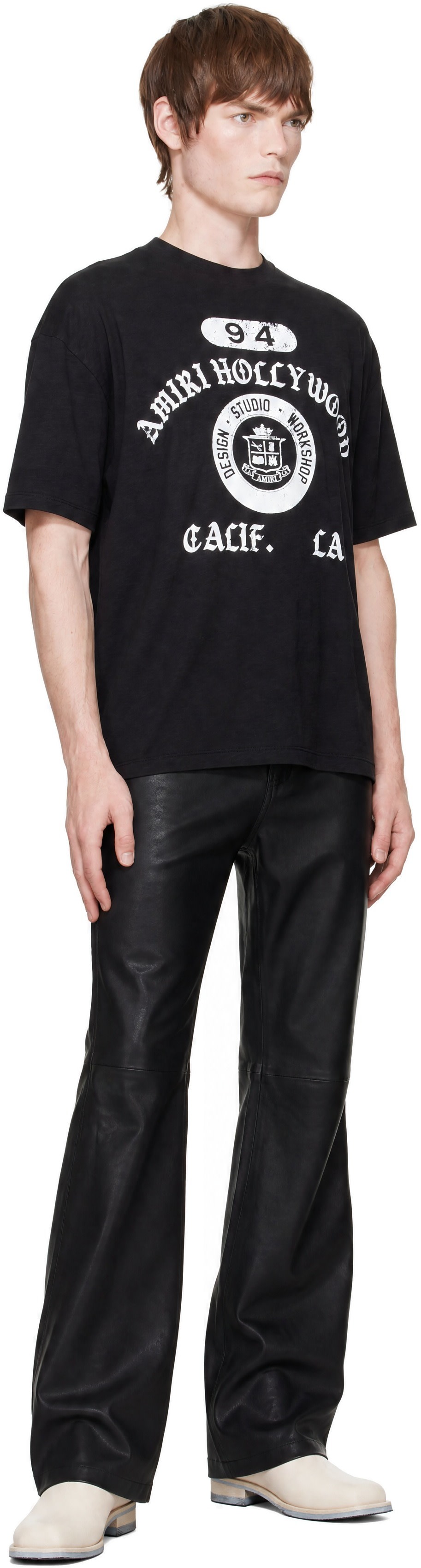 AMIRI: ブラック 'AMIRI' Collegiate ボックス Tシャツ | SSENSE 日本
