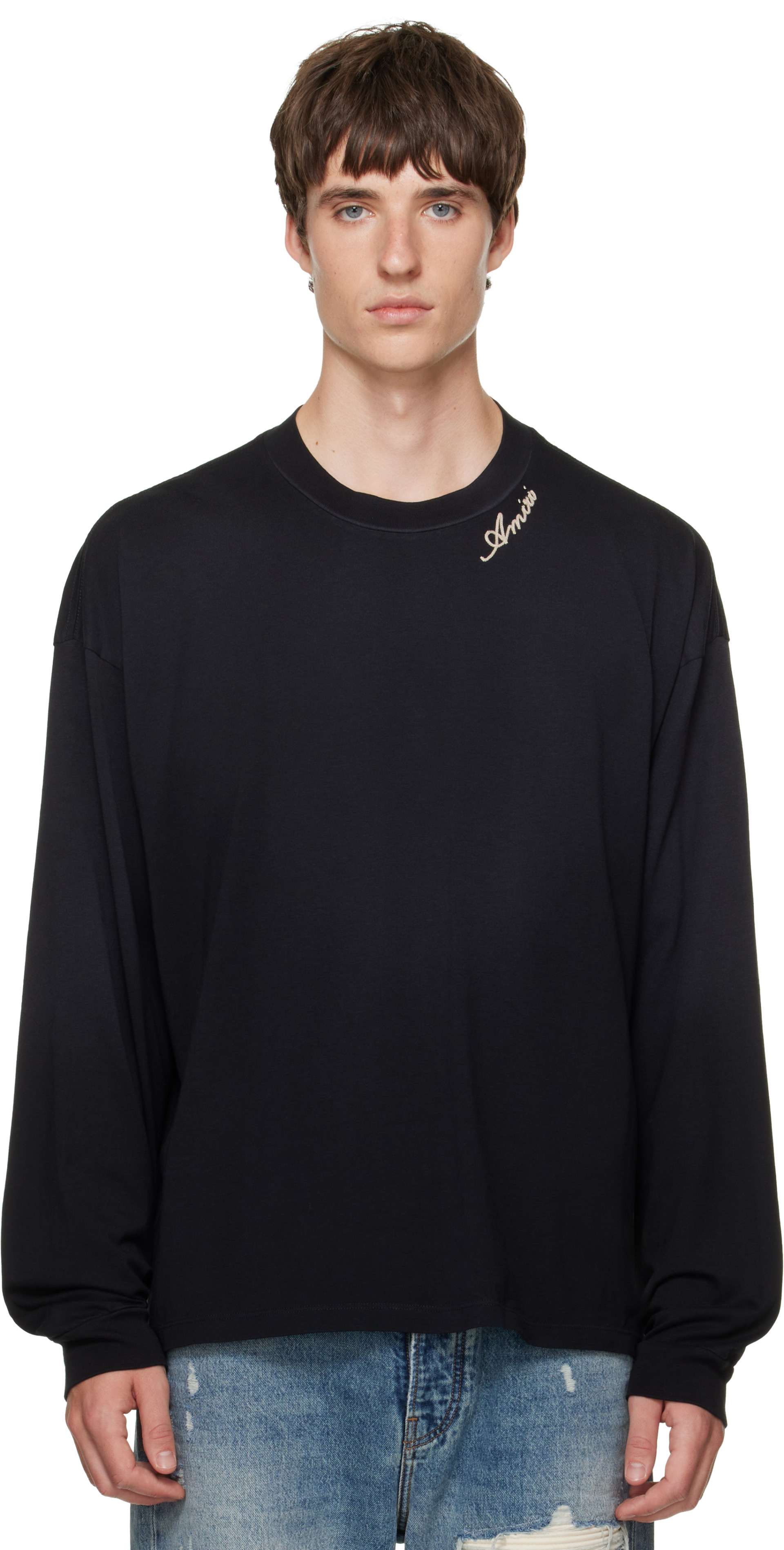 AMIRI - ブラック AMIRI' Script Oversized 長袖Tシャツ