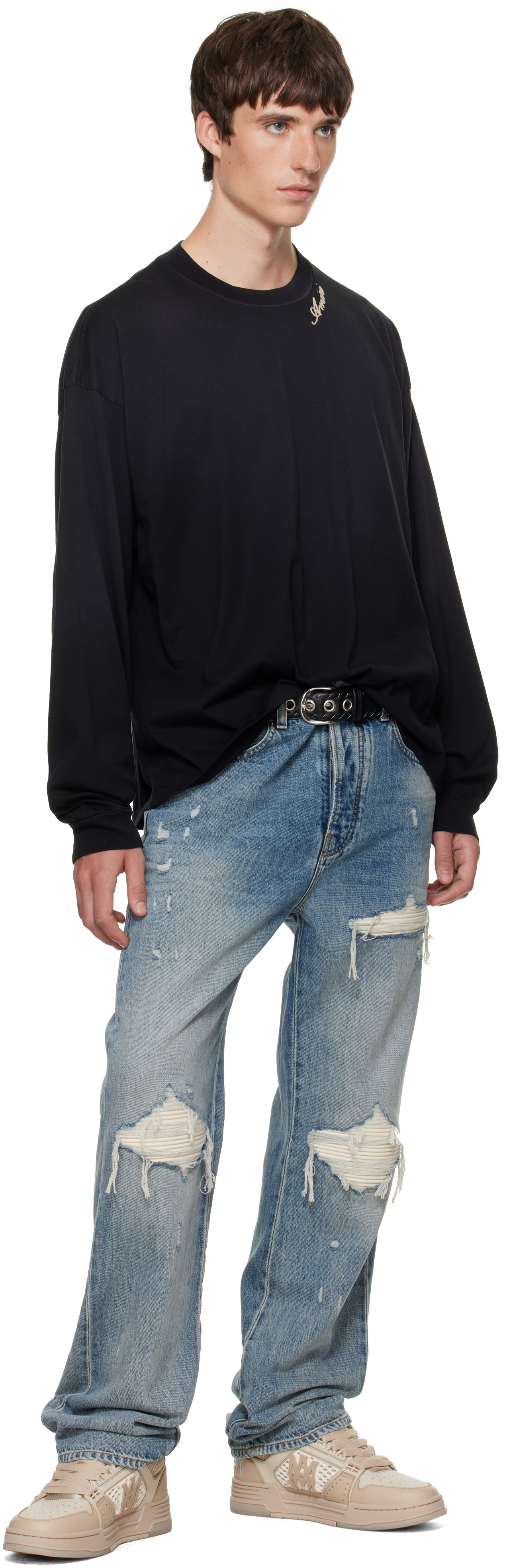 AMIRI - ブラック AMIRI' Script Oversized 長袖Tシャツ